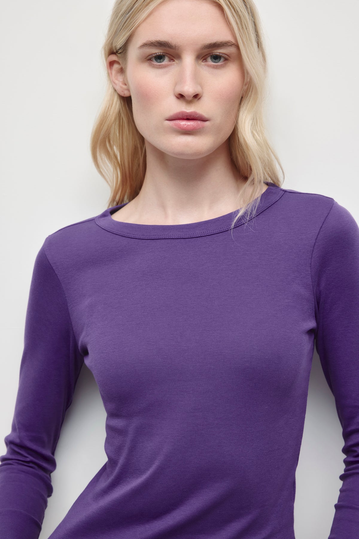 Women's Micro Rib Longsleeve in Violet