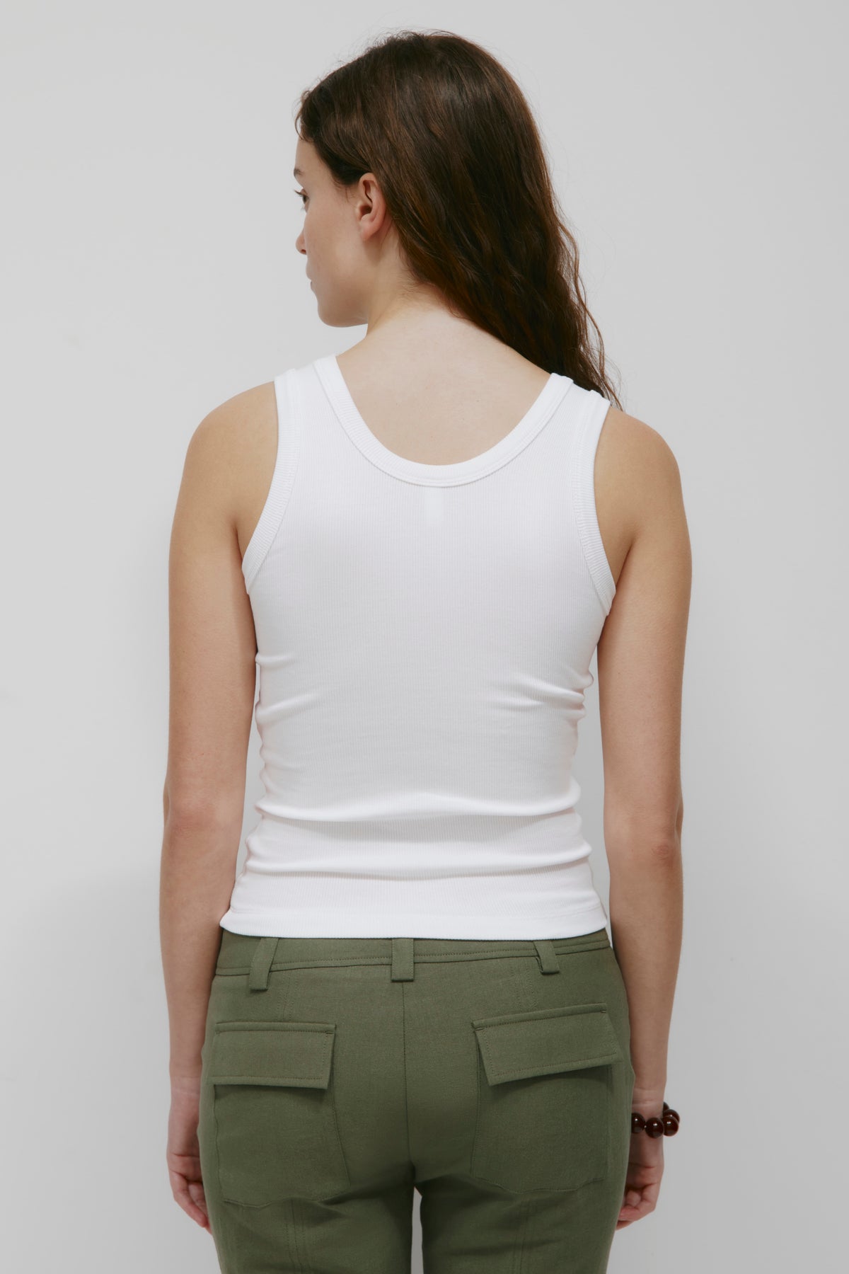 Débardeur à encolure dégagée pour femme en blanc