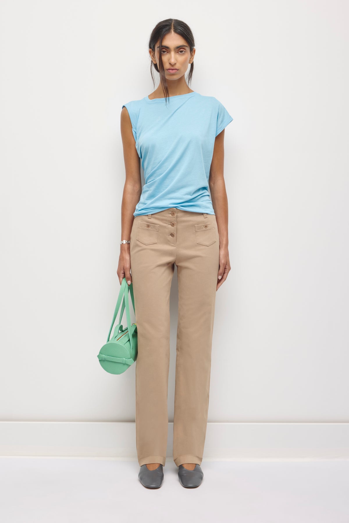 Women's Mina Twisted Tee in Azure