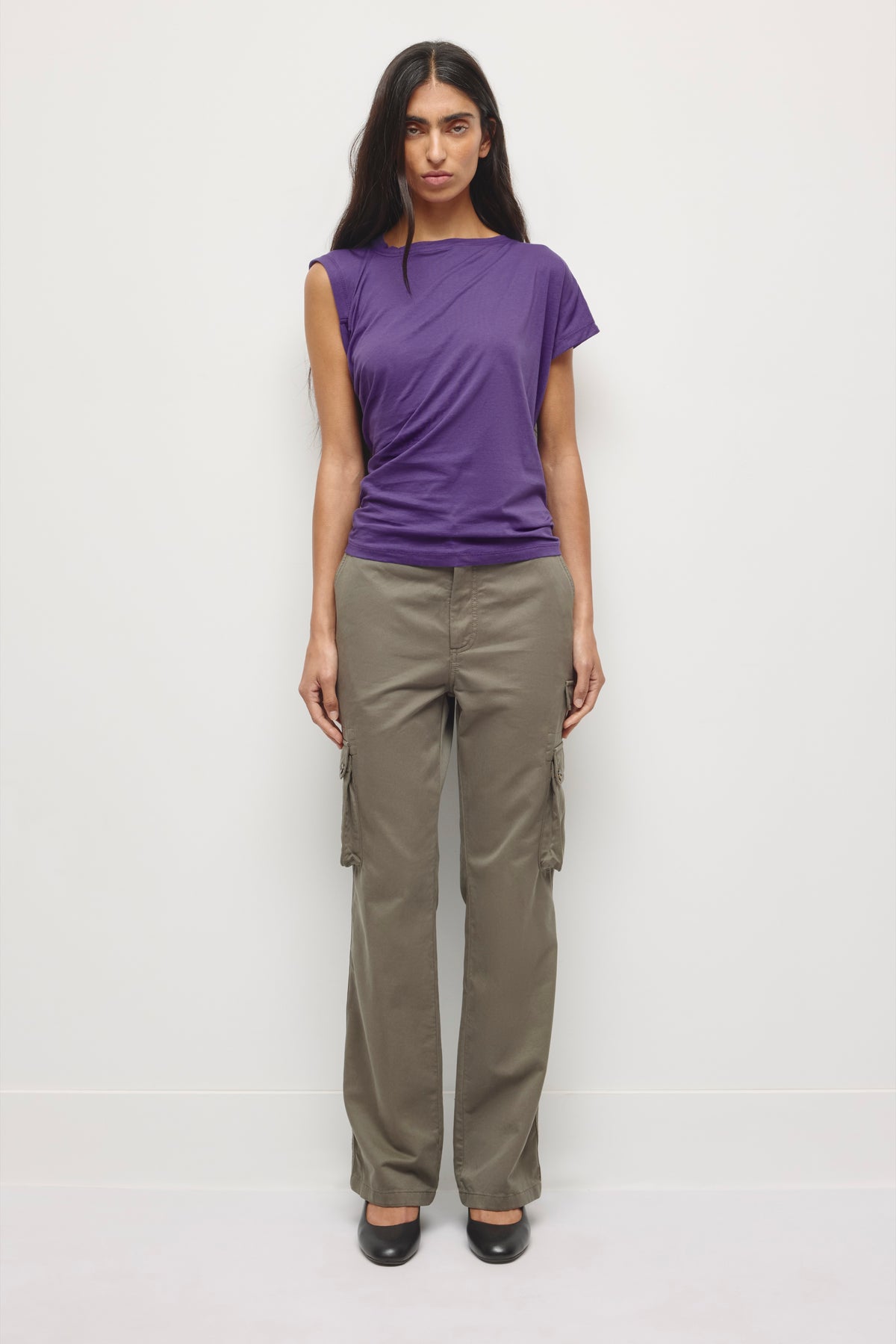 Women's Mina Twisted Tee in Violet