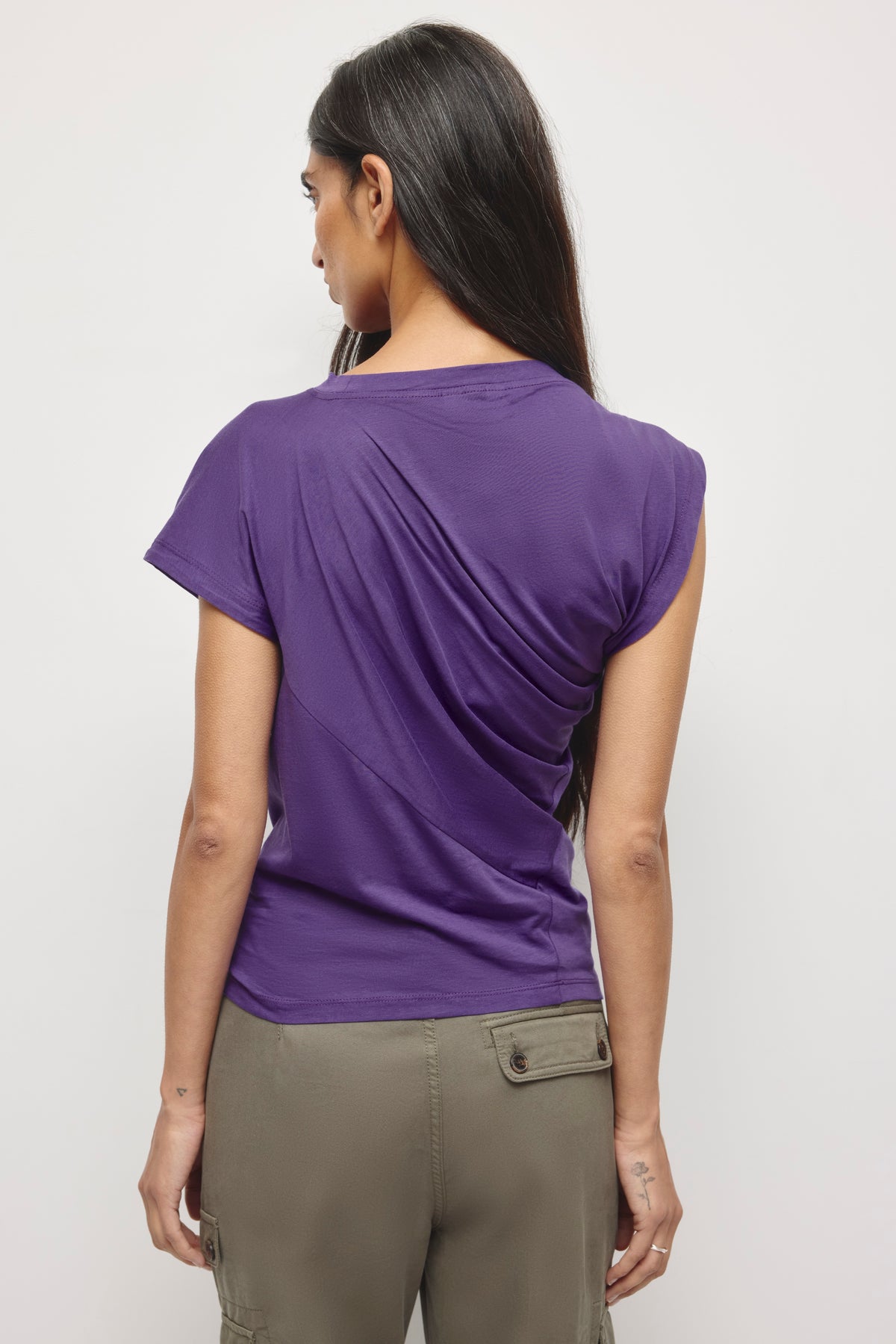 Women's Mina Twisted Tee in Violet