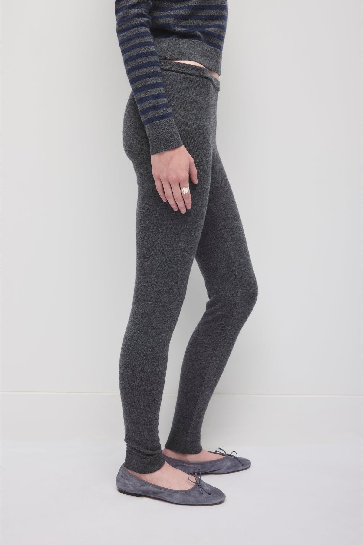 Pantalon de jogging à lien latéral pour femme en charcoal Melange