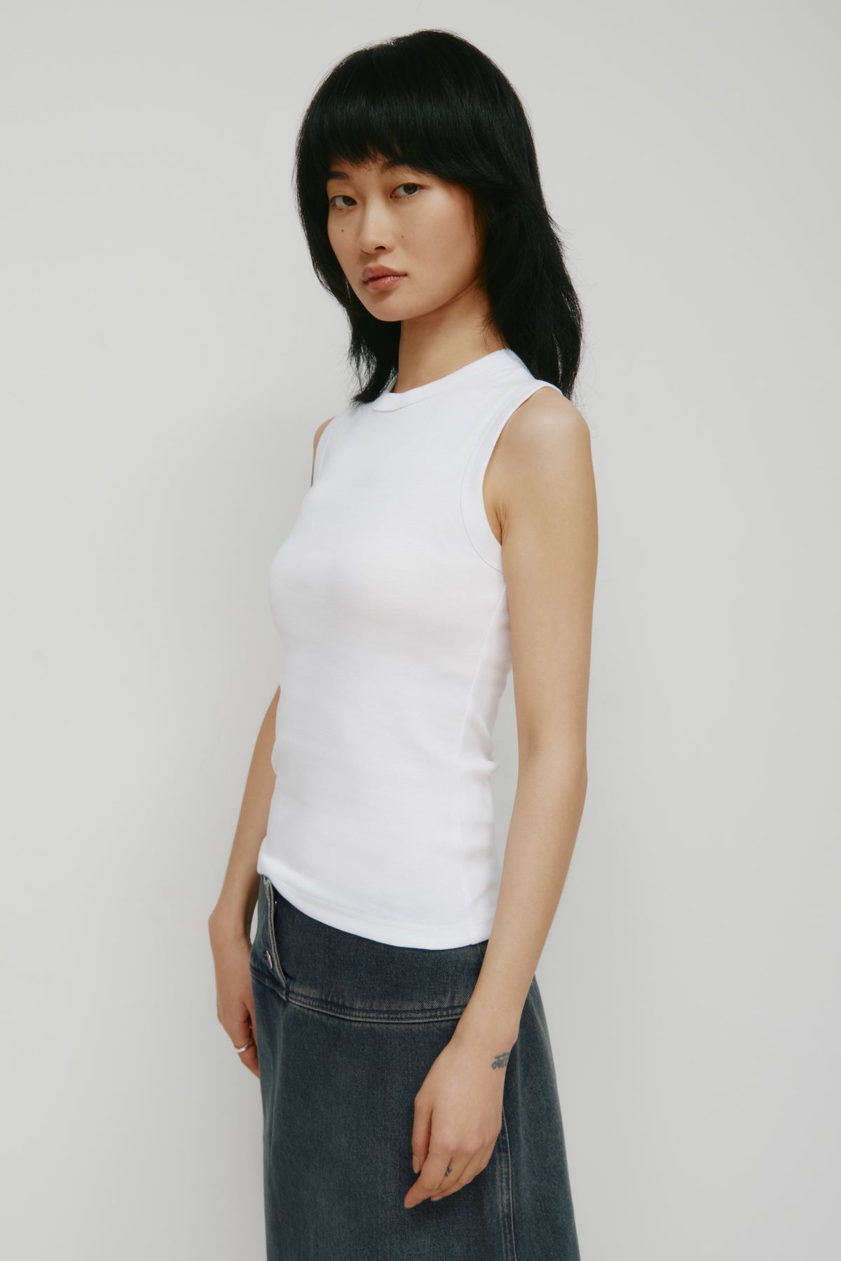 Débardeur musclé pour femmes en blanc