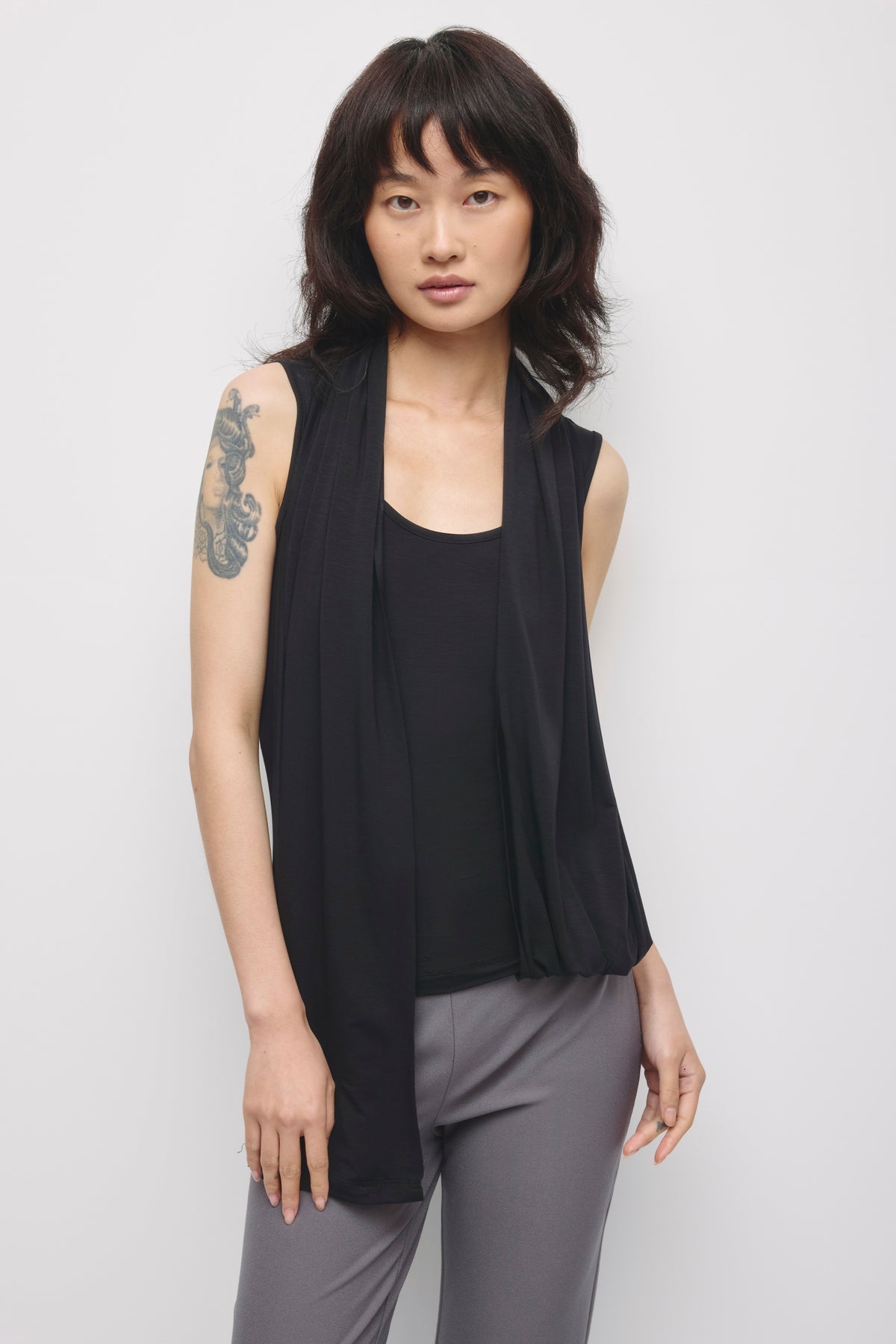Model is 5’8” and is wearing a size XS.