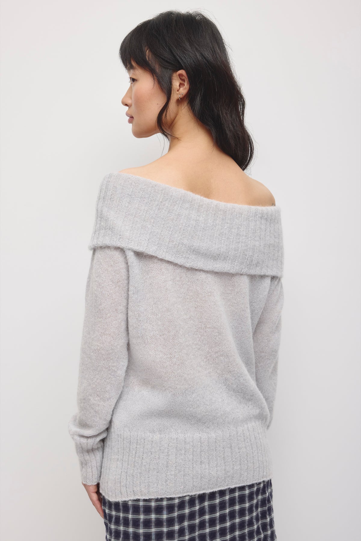 Chandail col cowl convertible Noor pour femme en brume