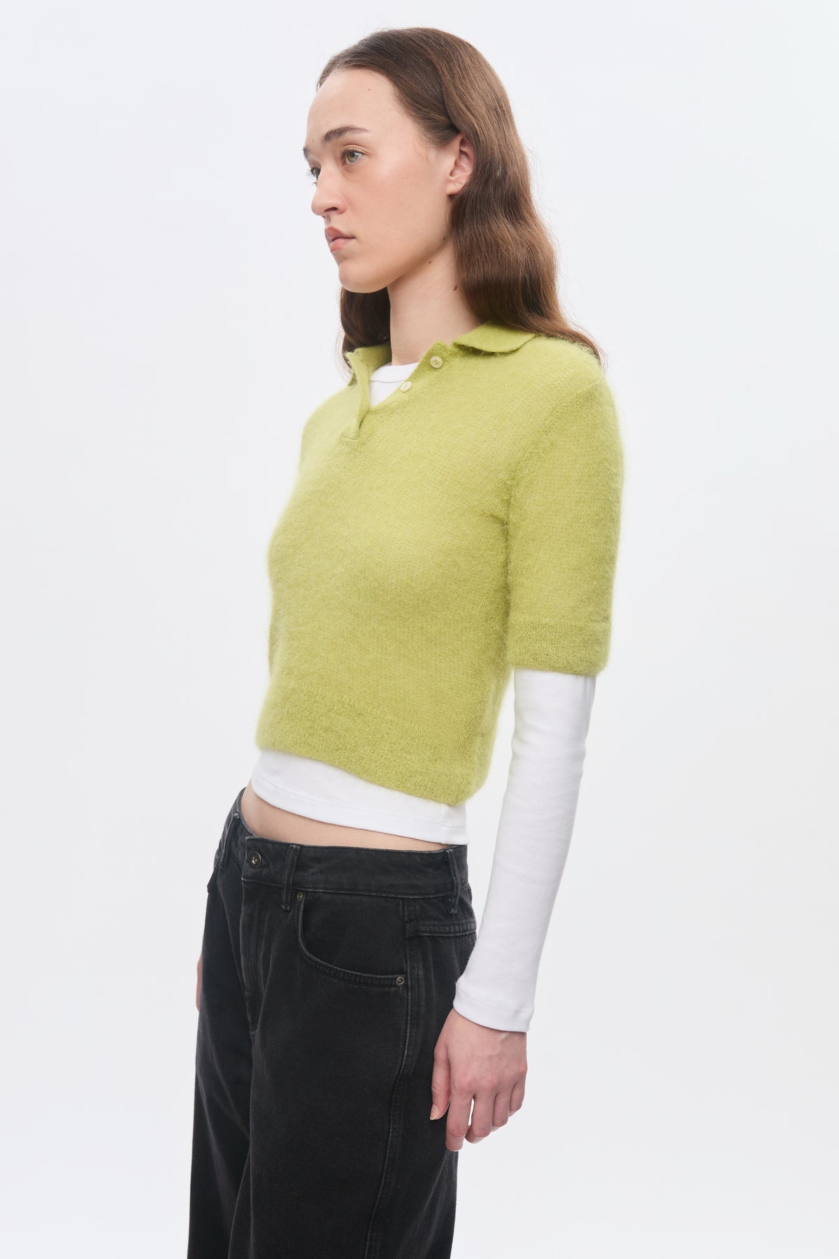 Women's Noor Fuzzy Polo in Hazel