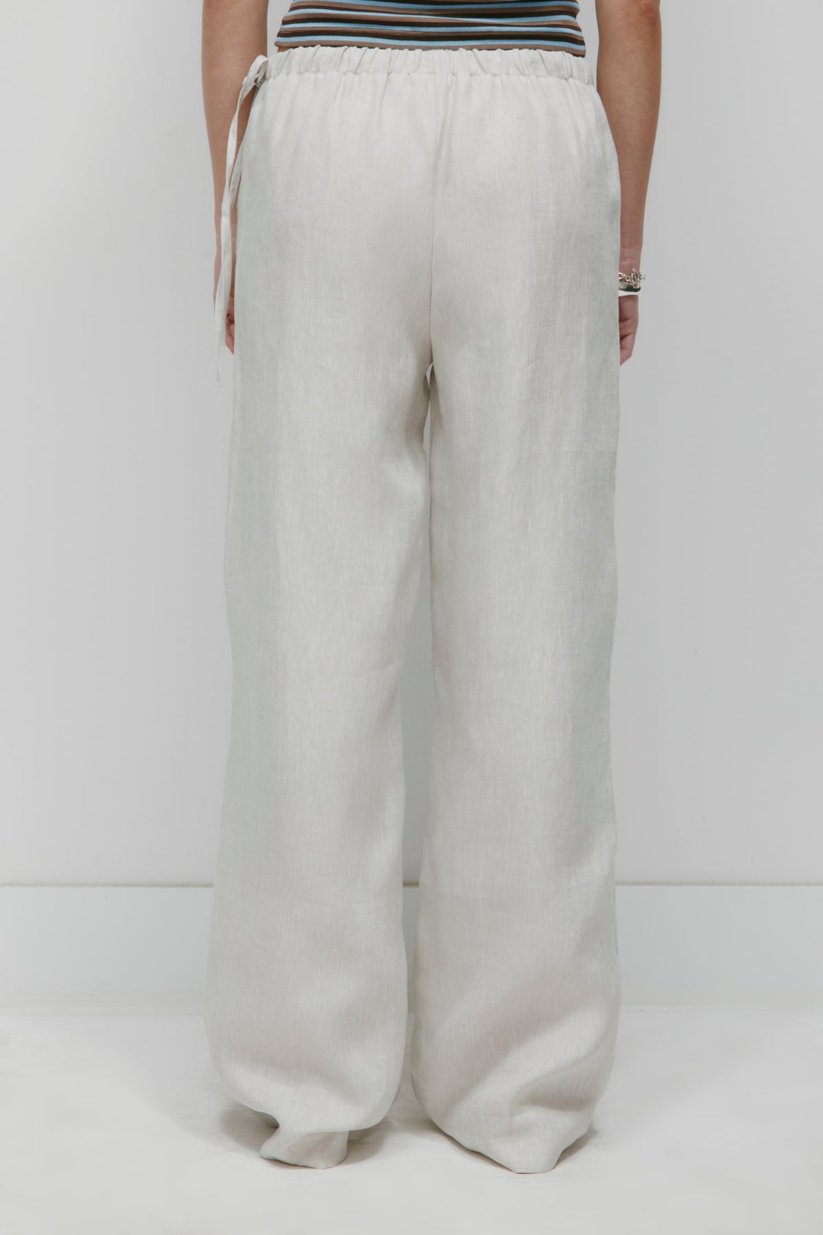 Pantalon à nouer en lin Persea pour femme en naturel