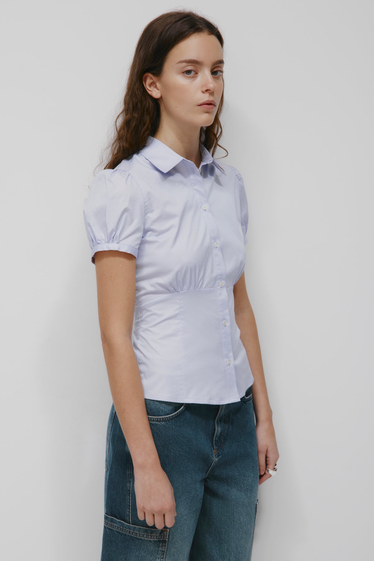 Women's Puff Sleeve Shirt in Thistle