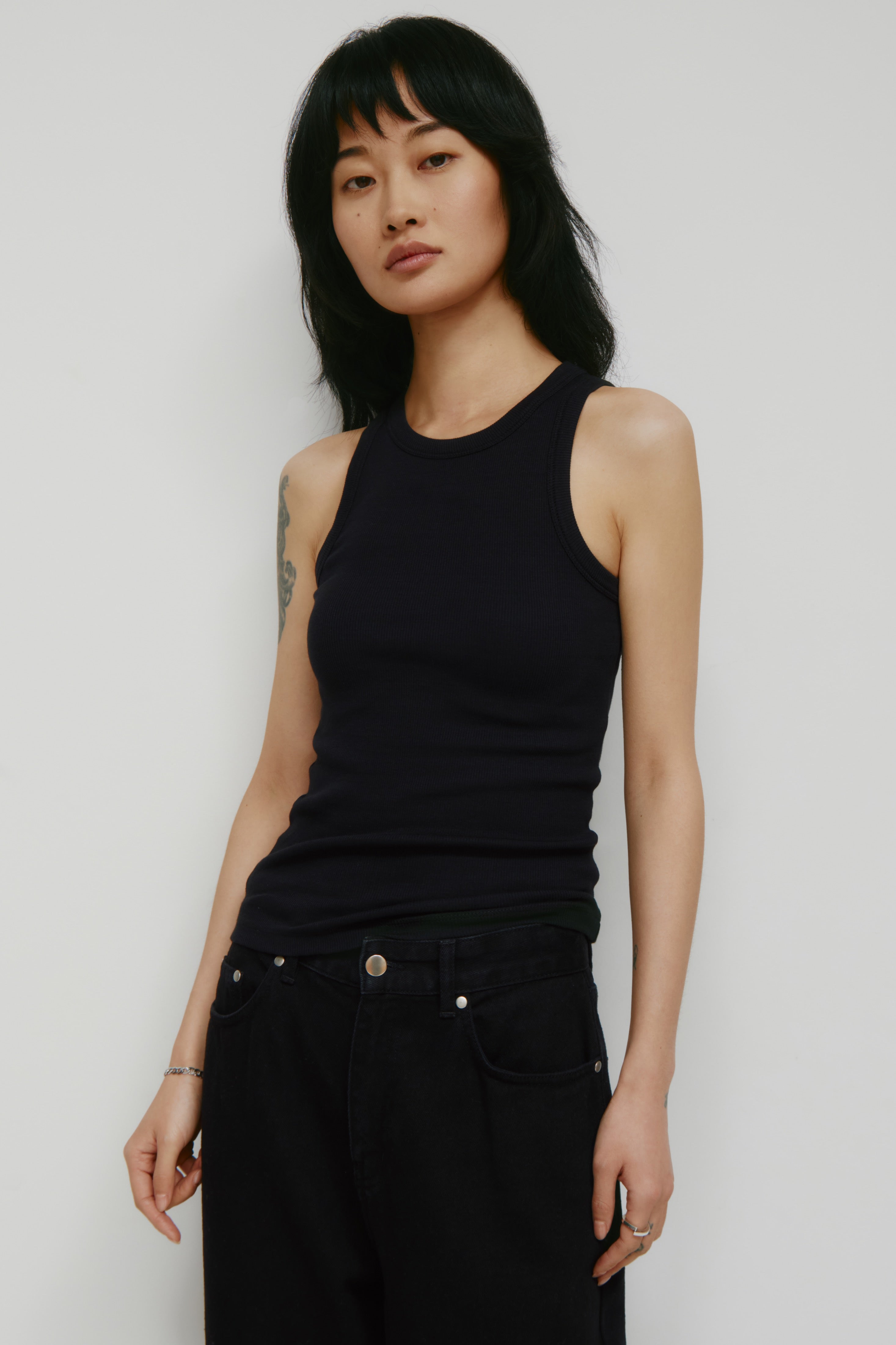 Women's Racer Tank in Black