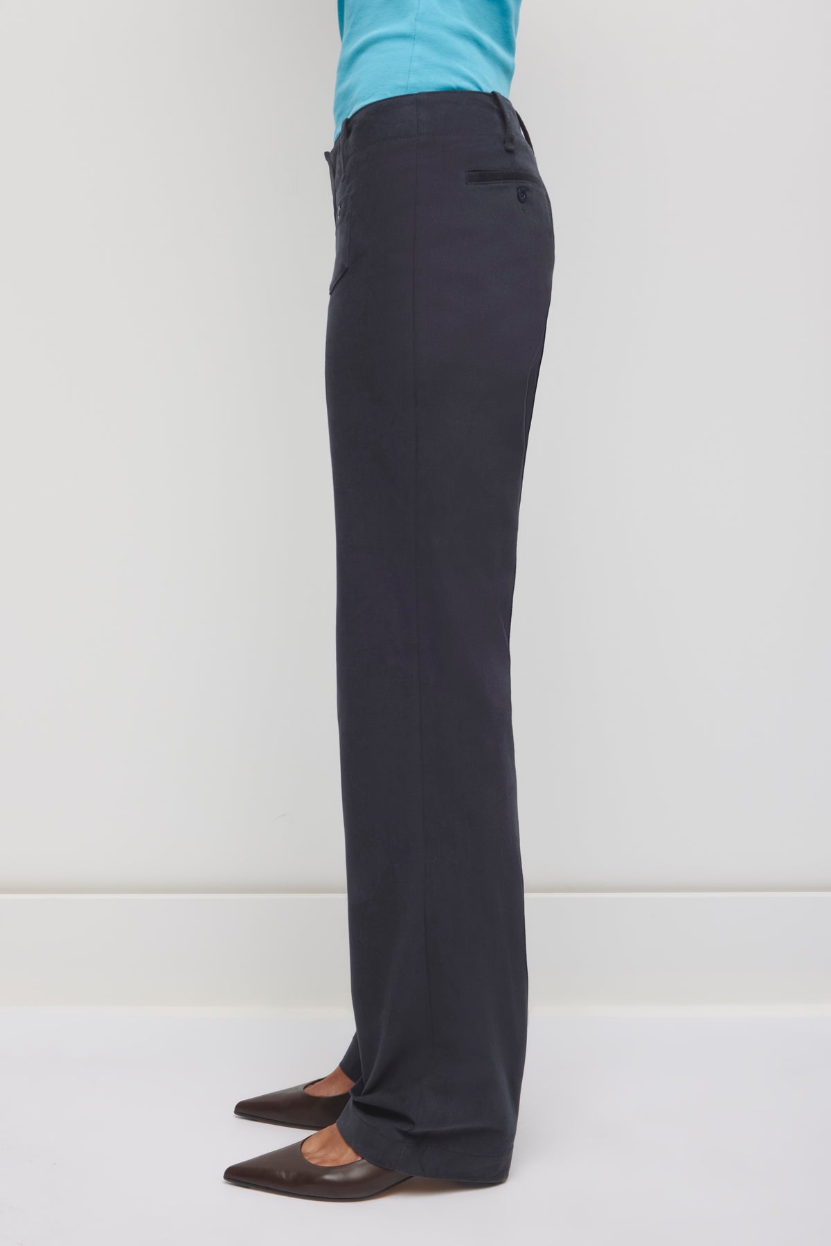 Femmes Pantalon Twill Taille Basse Rafa en océan profond