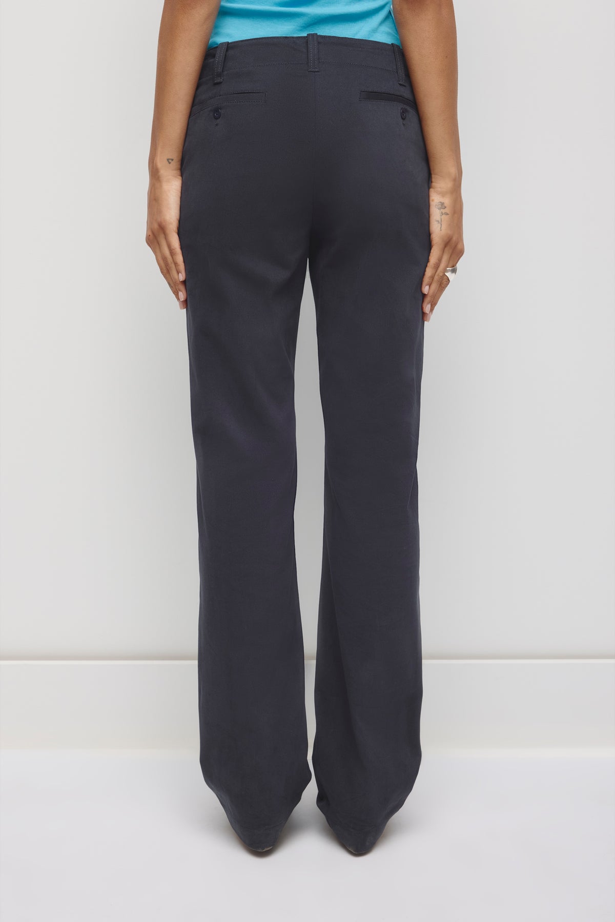 Femmes Pantalon Twill Taille Basse Rafa en océan profond