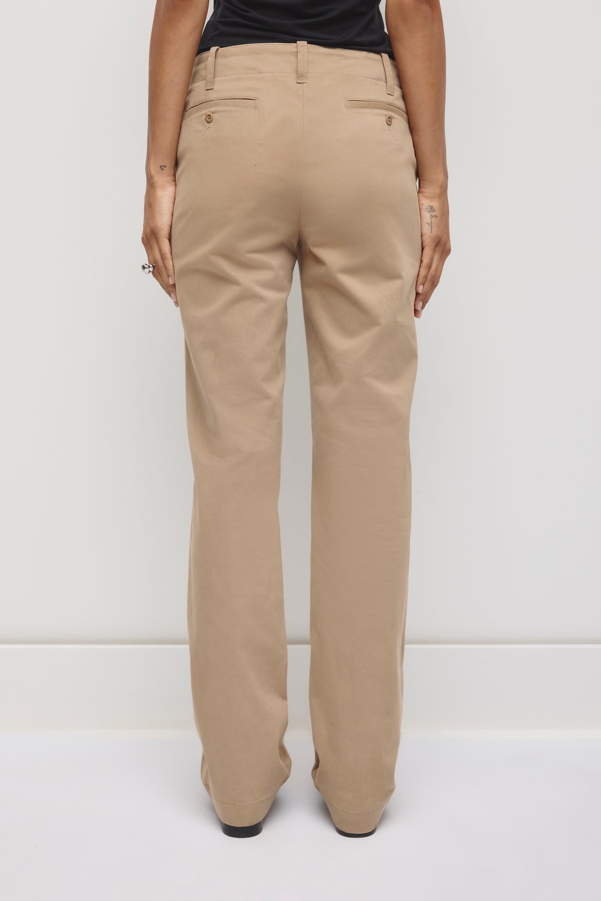 Femmes Pantalon Twill Taille Basse Rafa en tan