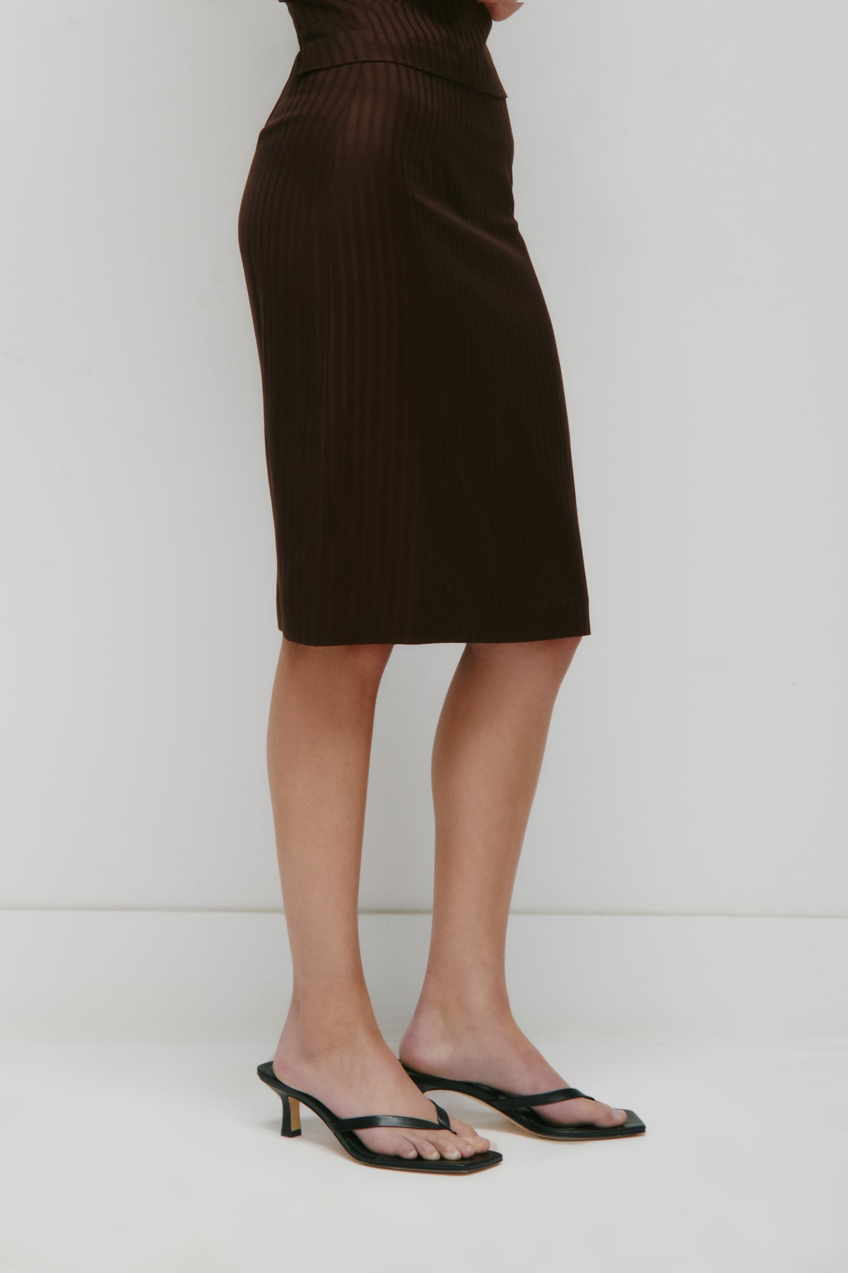 Jupe midi Sahra pour femme en espresso