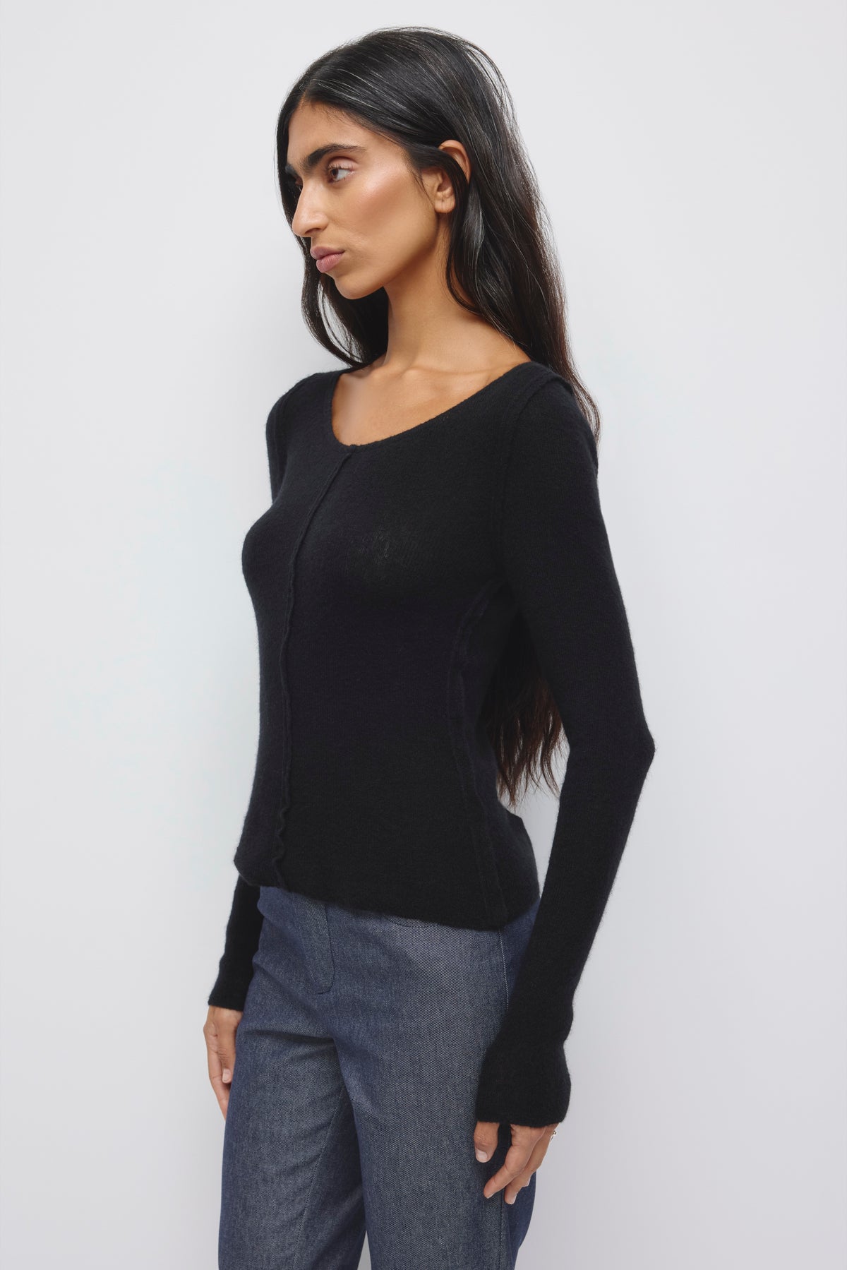 Women's Salma Scoop Sweater in Black