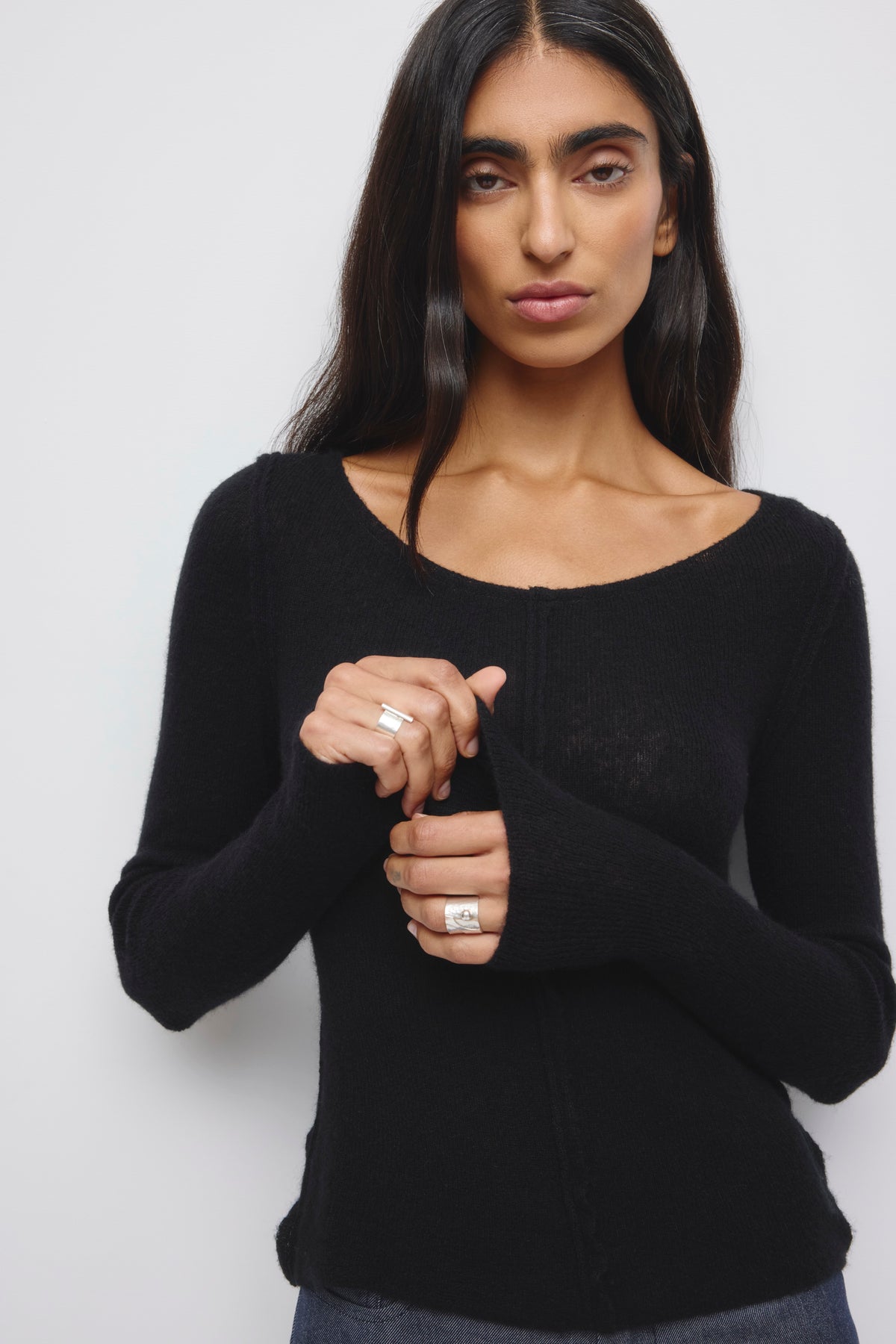 Women's Salma Scoop Sweater in Black