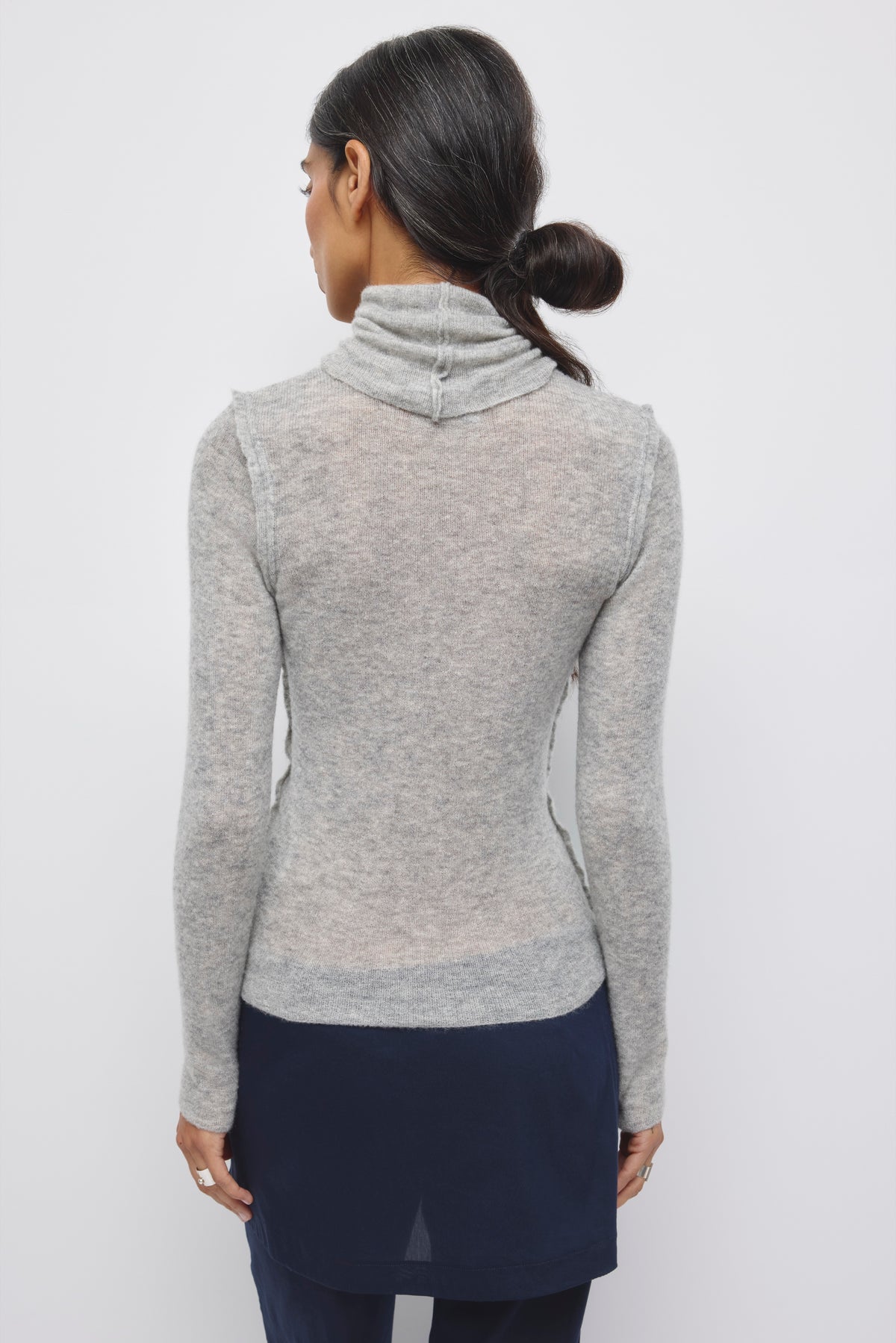 Women's Salma Turtleneck Sweater in Heather Grey