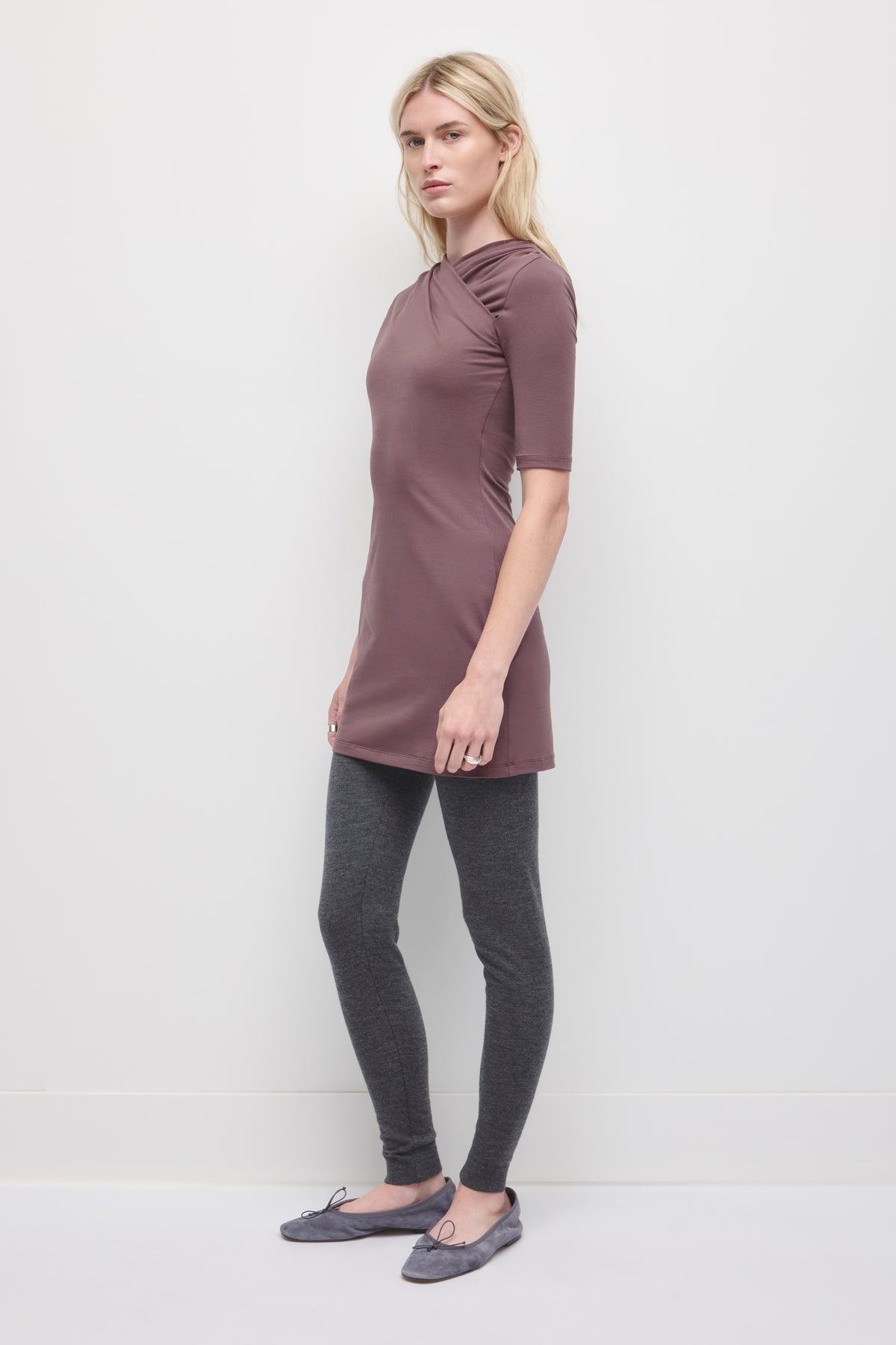 Robe portefeuille Samira pour femme en raisin sec