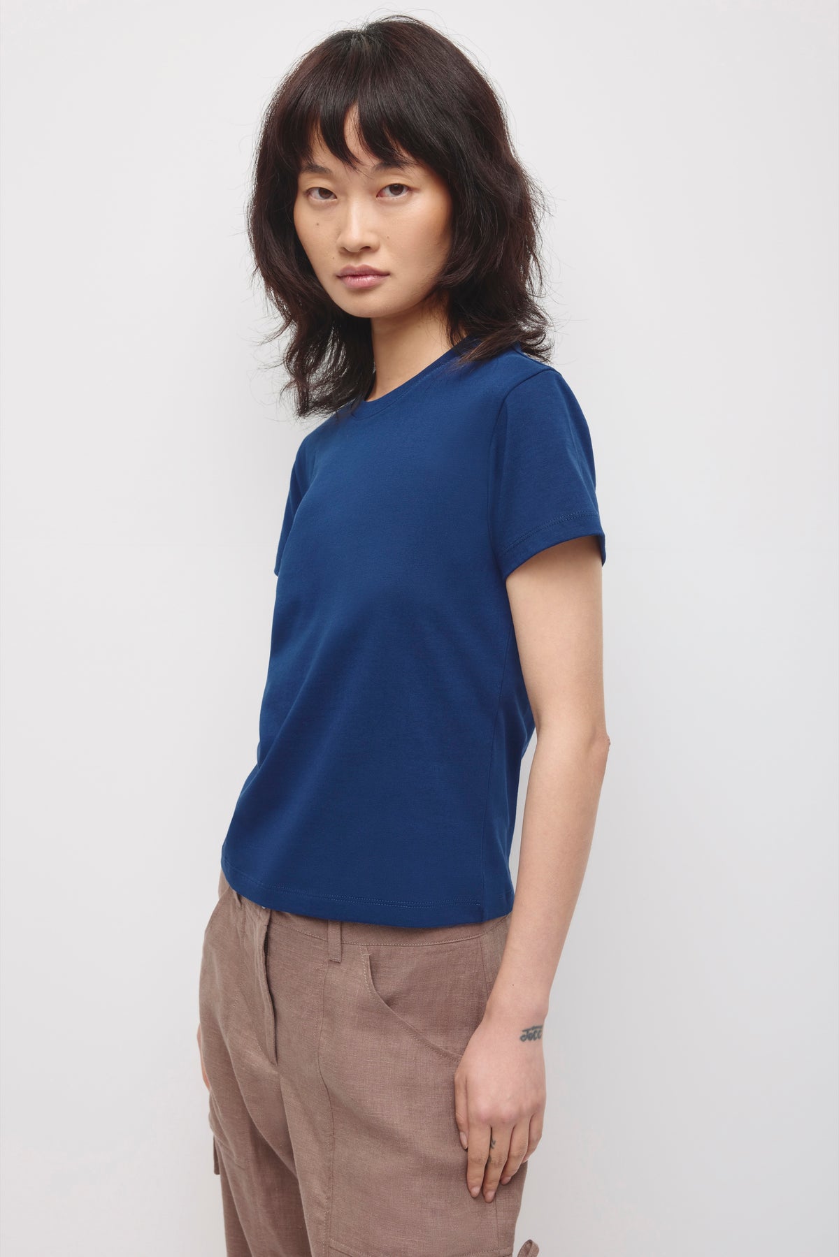 Women's Shrunken Tee in Pacific Blue