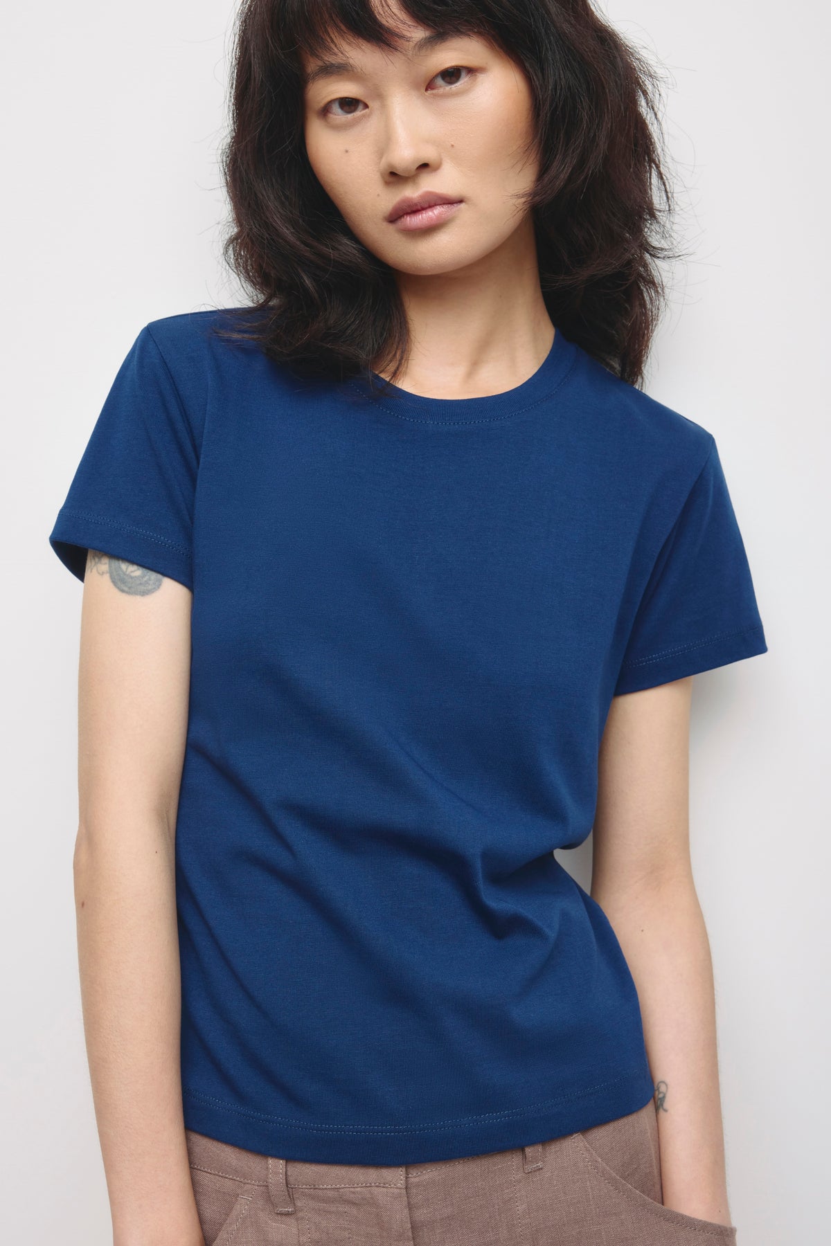Women's Shrunken Tee in Pacific Blue