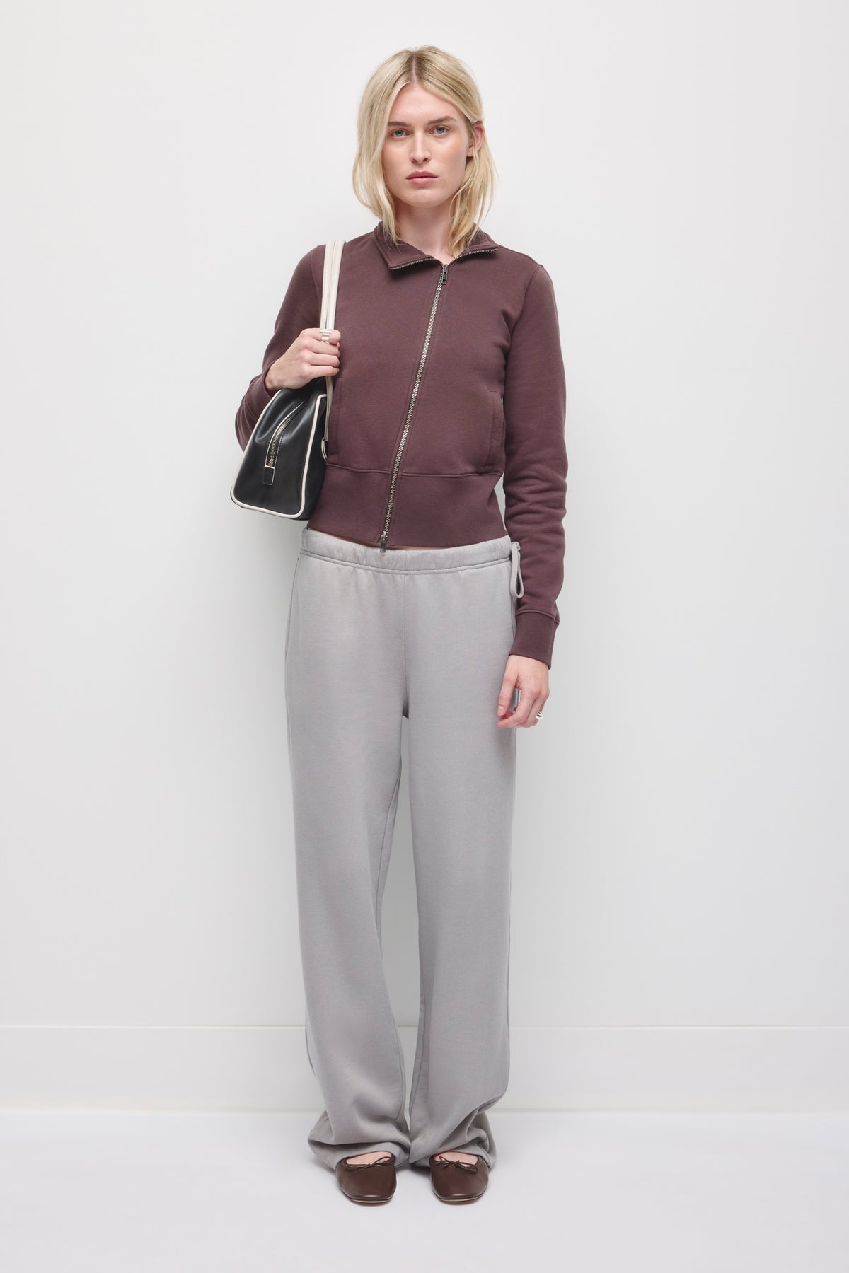 Pantalon de jogging à lien latéral pour femme en gypsum
