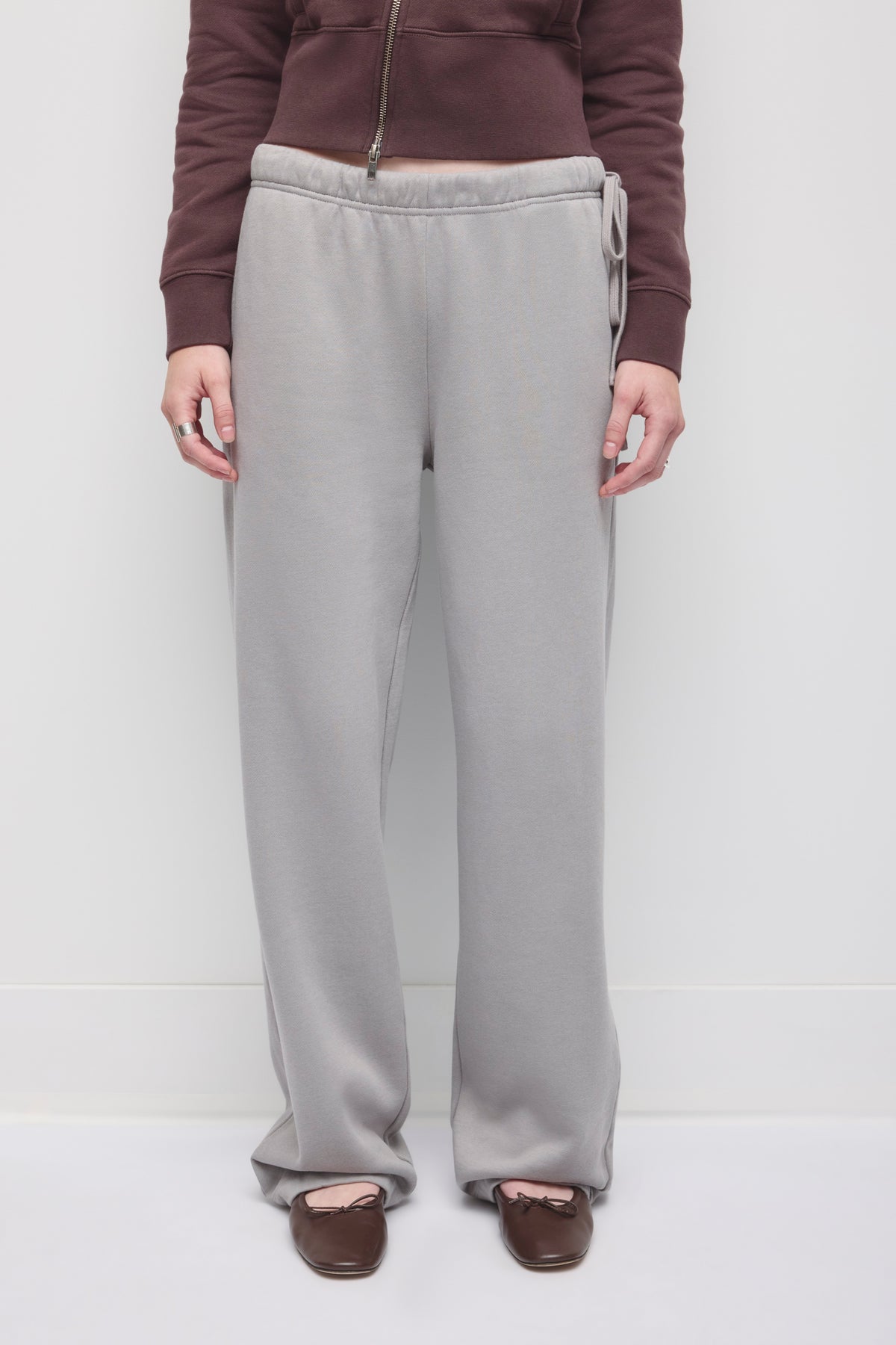 Pantalon de jogging à lien latéral pour femme en gypsum