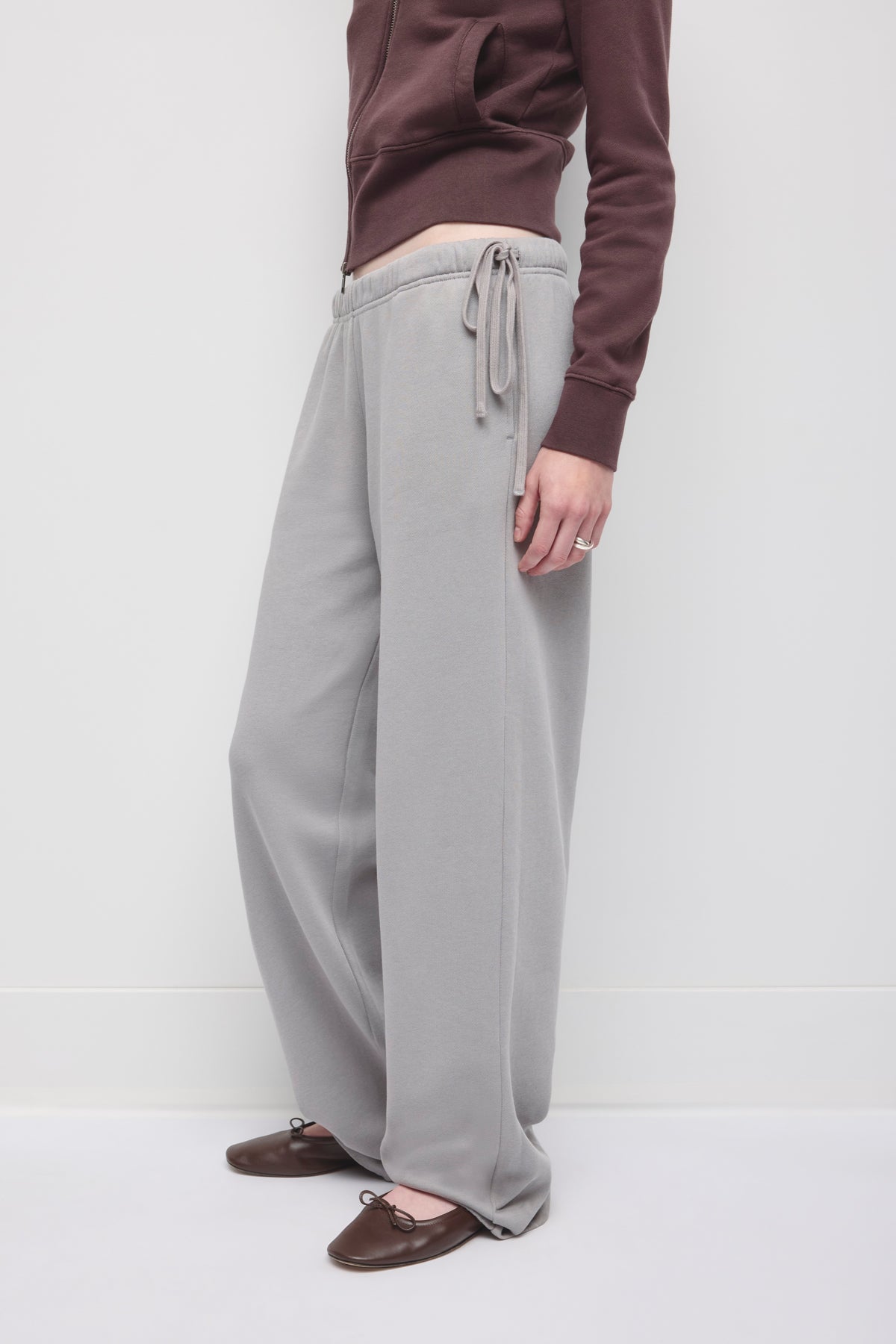 Pantalon de jogging à lien latéral pour femme en gypsum