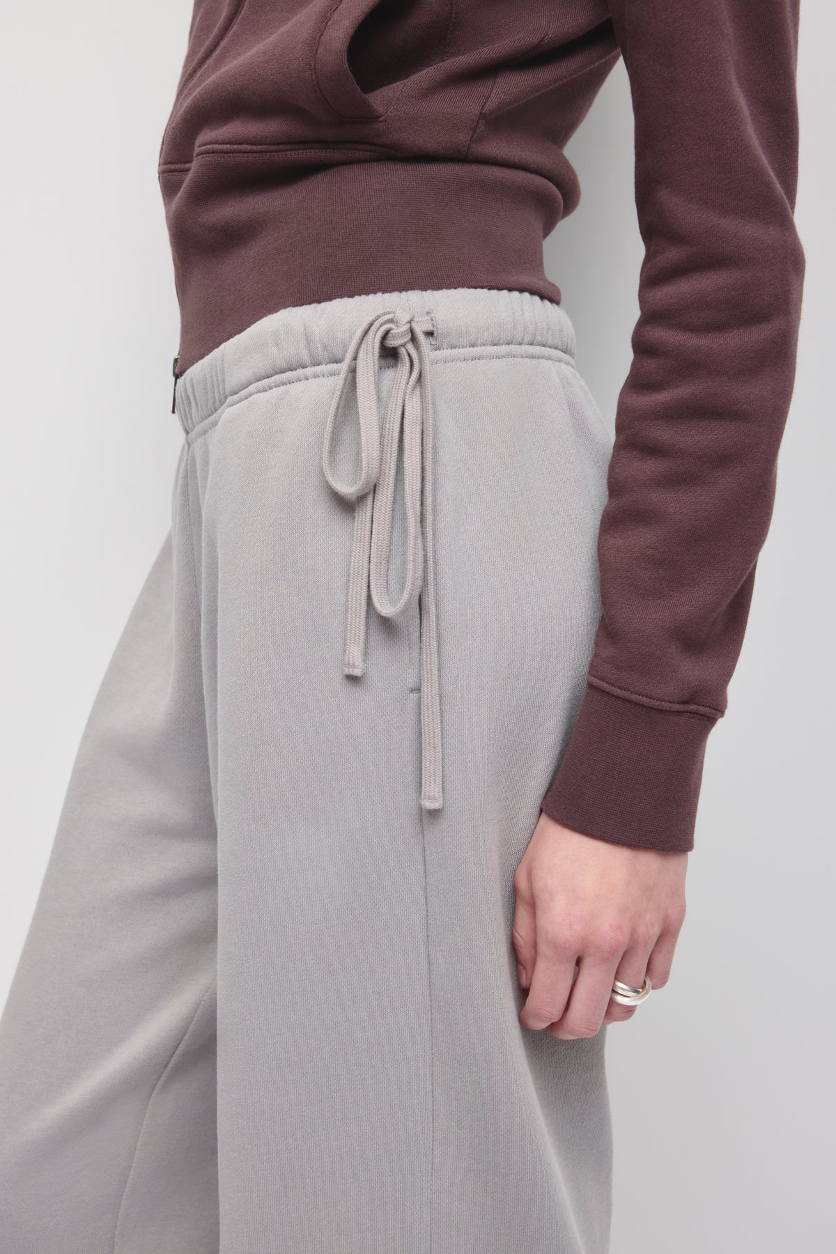 Pantalon de jogging à lien latéral pour femme en gypsum