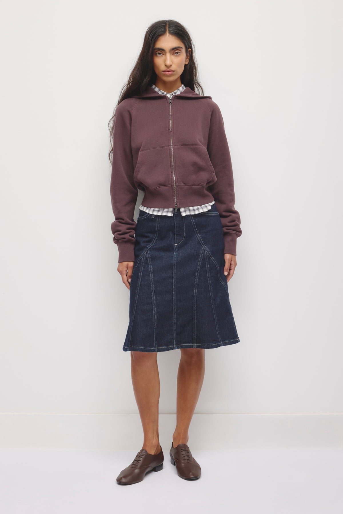Chandail à capuchon zippé Snug pour femme en raisin sec