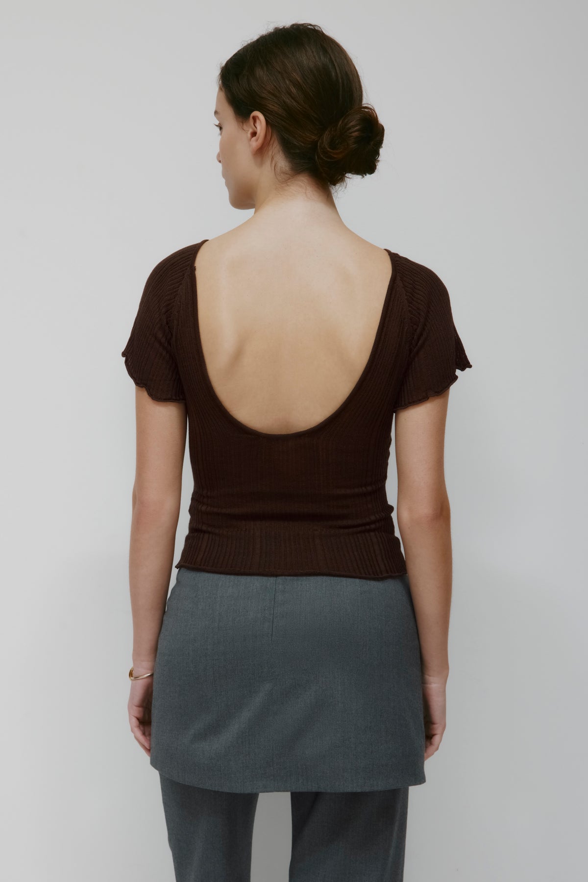 Pull-over côtelé 2 en 1 Solis pour femme en cocoa