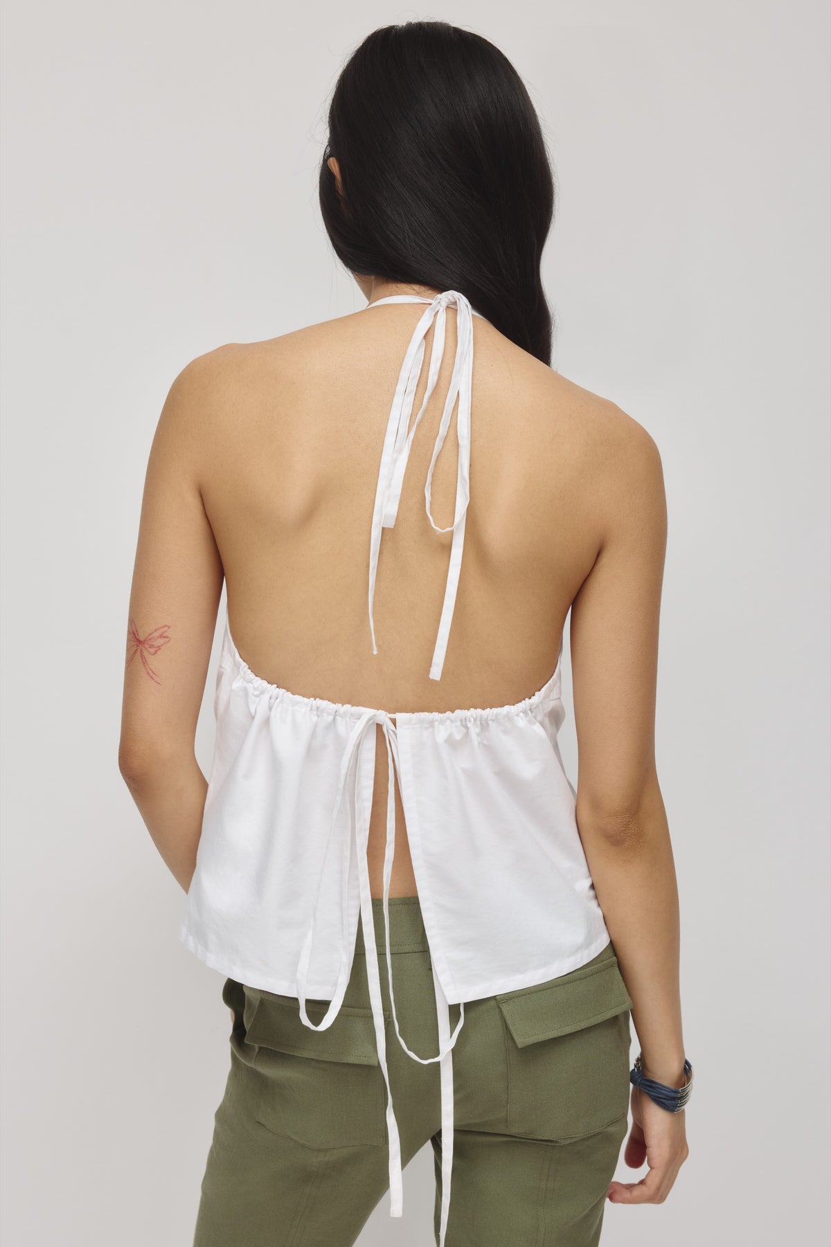 Camisole froncée pour femme en blanc