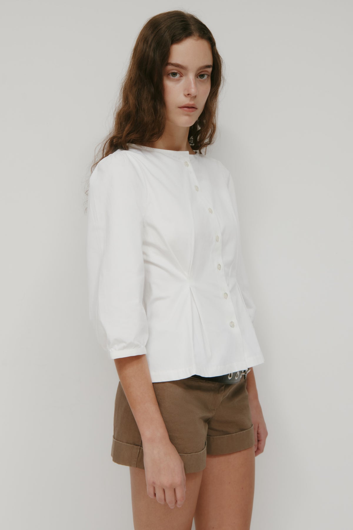 Women's Tara Poplin Blouse in White