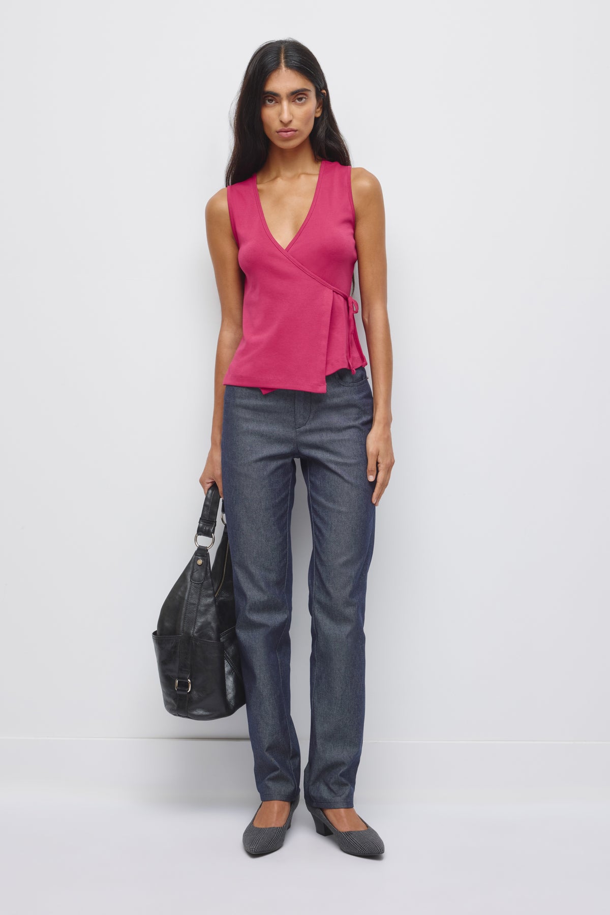 Débardeur portefeuille pour femme en sangria
