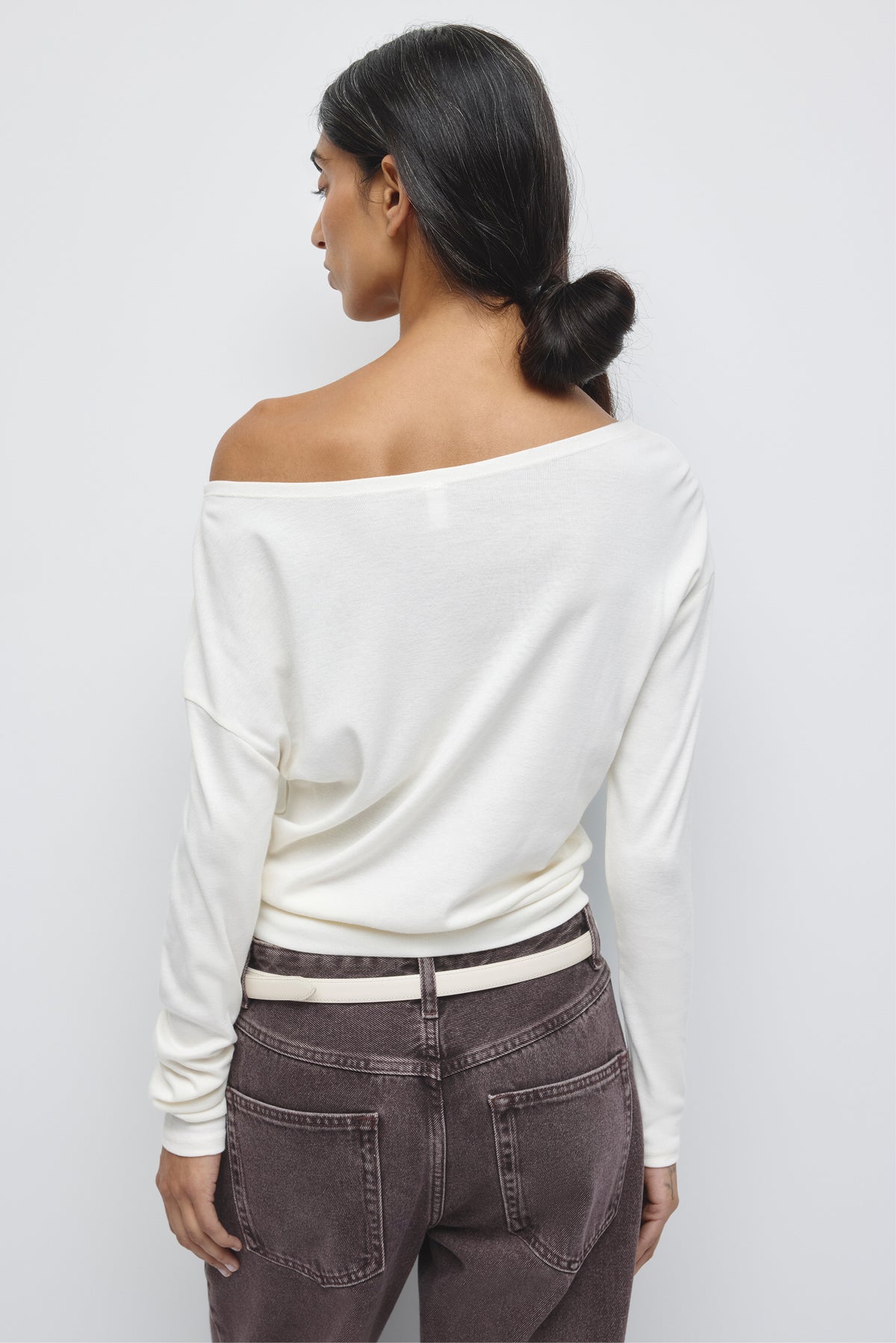 T-shirt à manches longues Zahra Slouch pour femme en guimauve