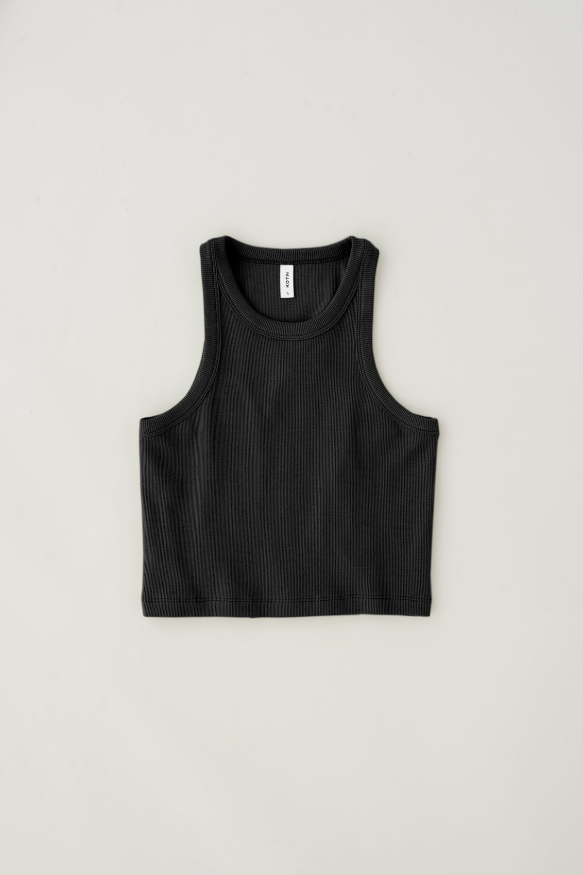 Débardeur Crop Racer pour Femme en Noir