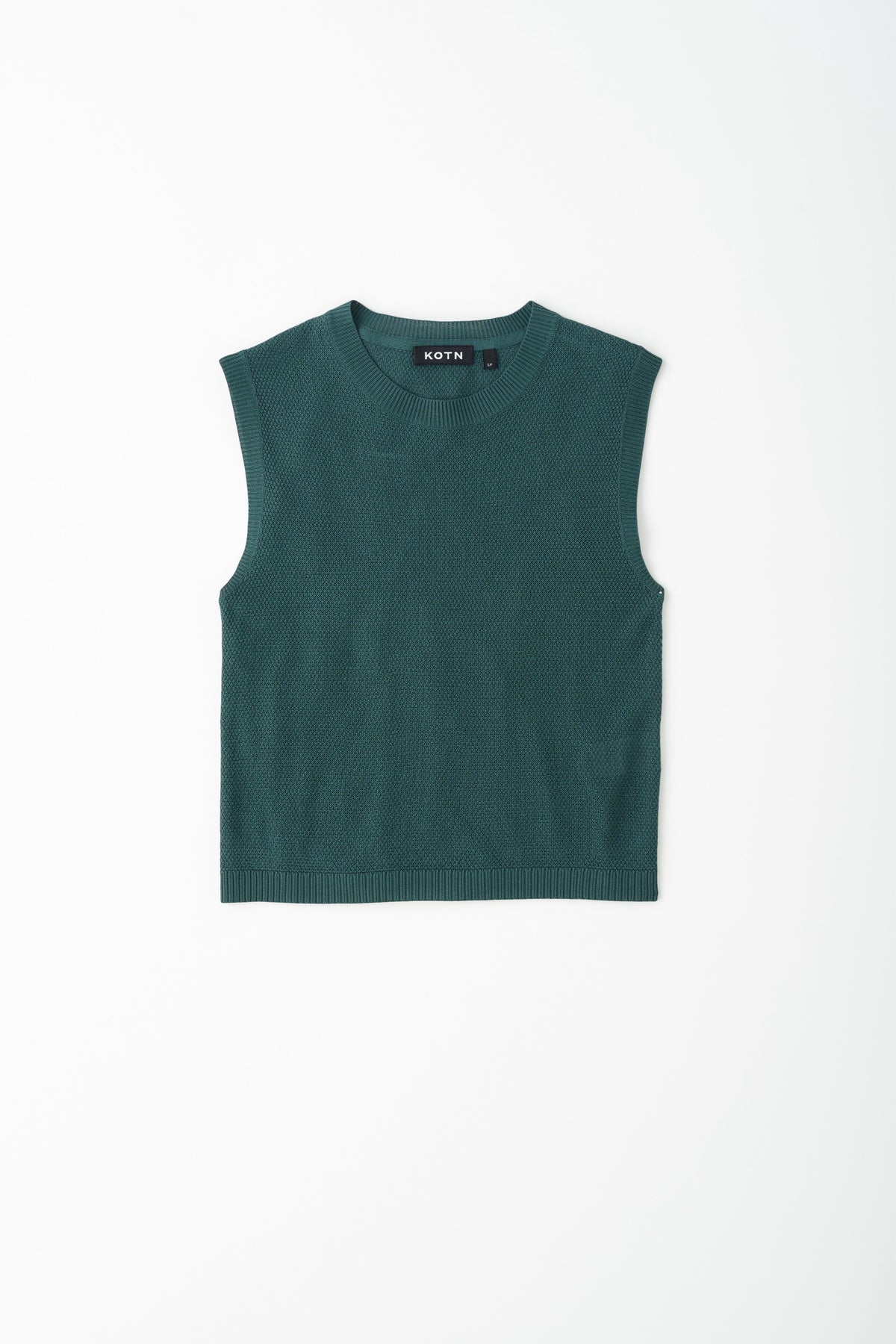T-shirt sans manches en maille pour femmes en racing Green