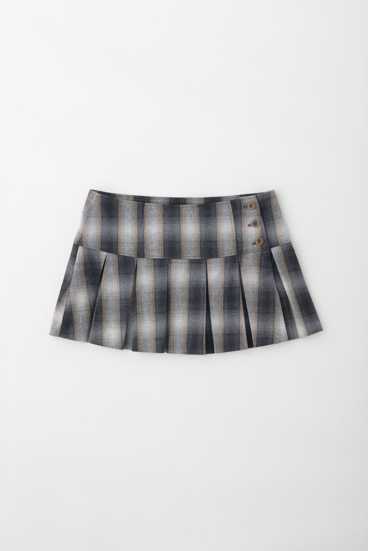Women's Nadia Low Rise Mini Skirt in Sand Plaid