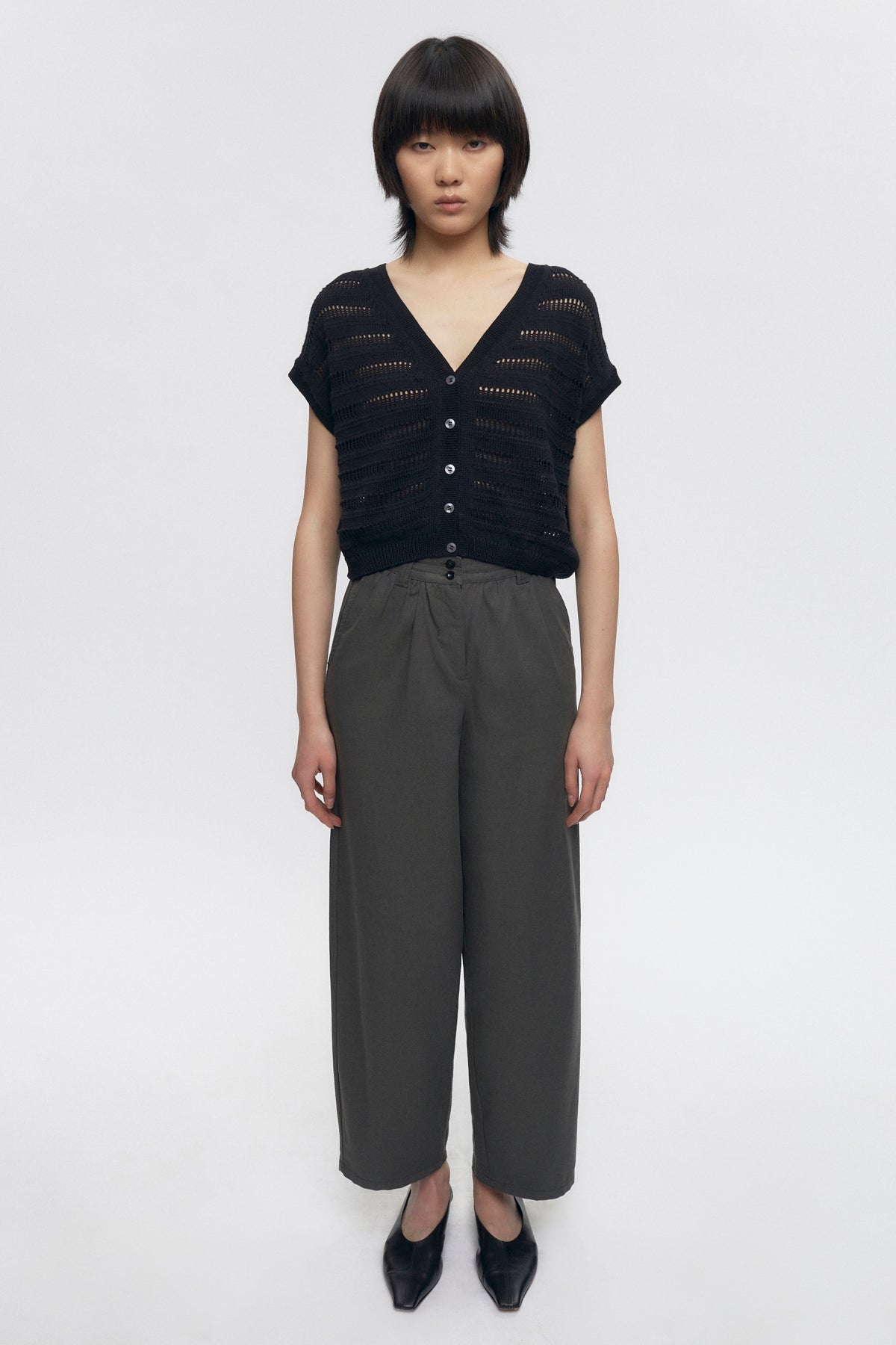 Gilet en tricot Acacia pour femme en noir