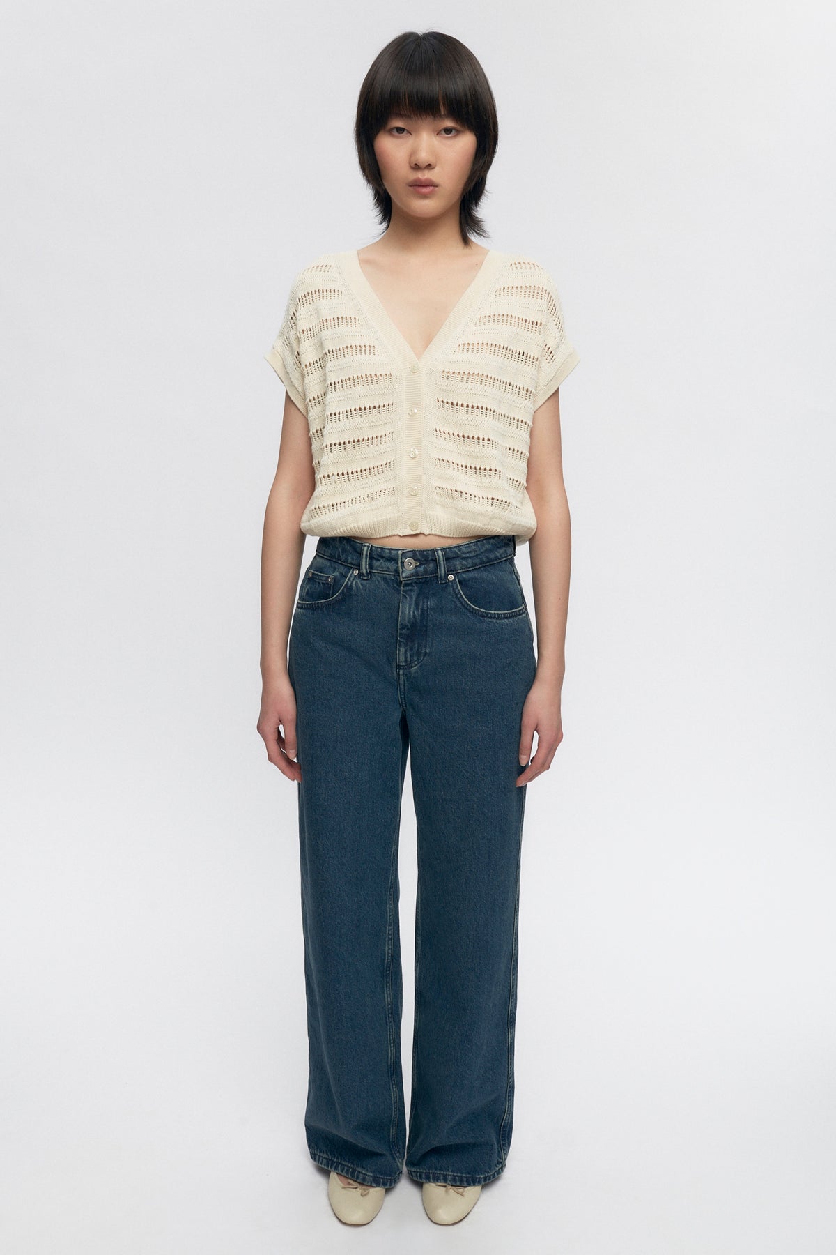 Gilet en tricot Acacia pour femme en naturel