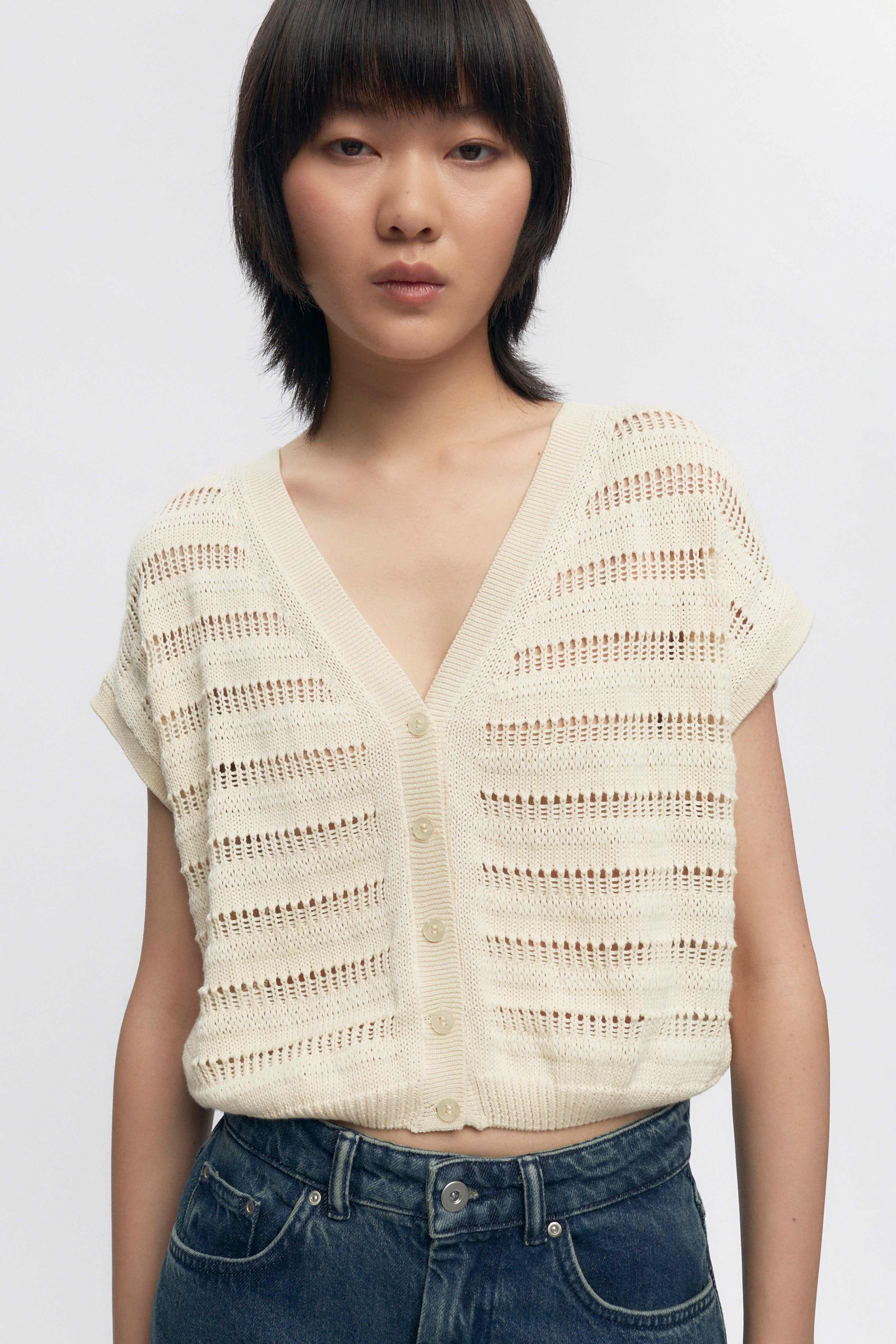 Women’s Acacia Knit Vest in Natural