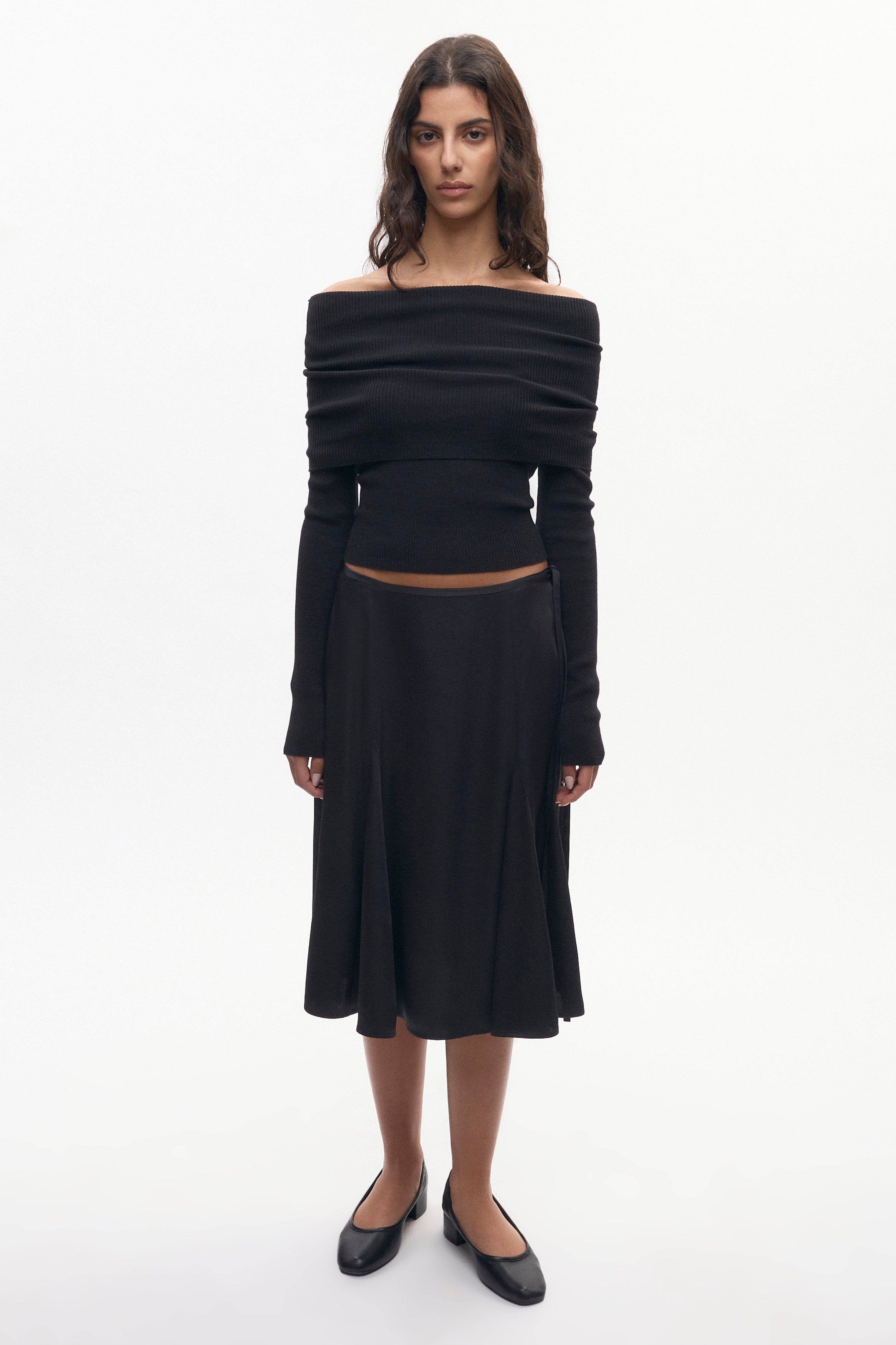 Jupe midi Cleo pour femme en noir