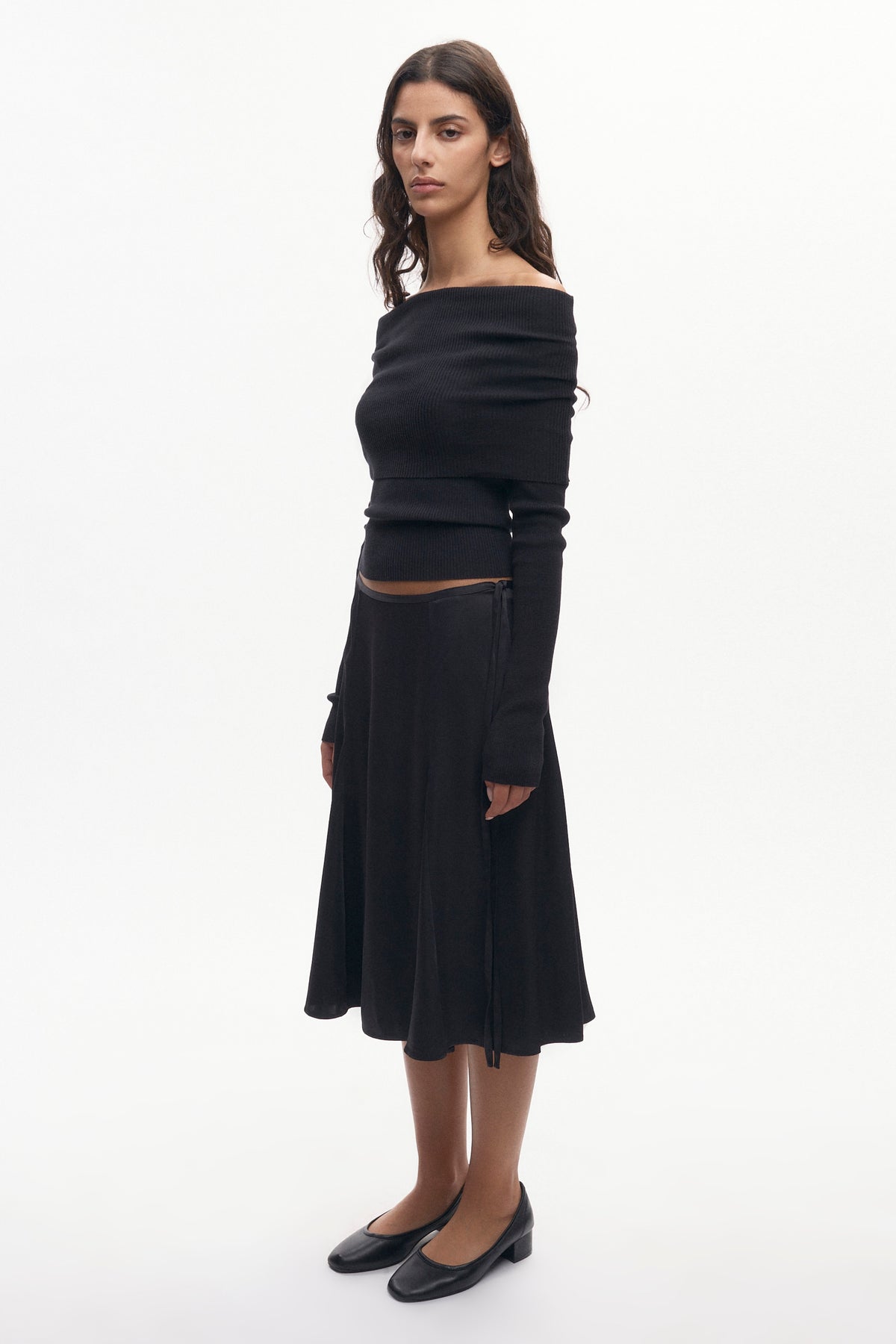 Jupe midi Cleo pour femme en noir
