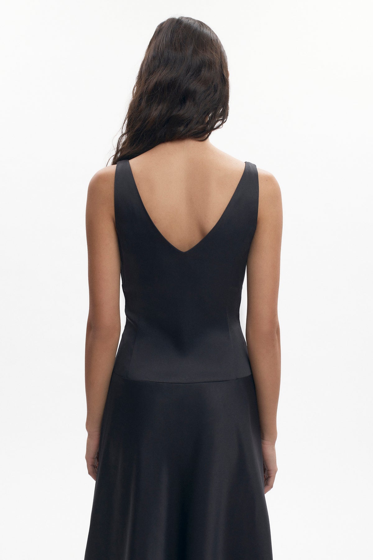 Robe plongeante Cleo pour femme en noir
