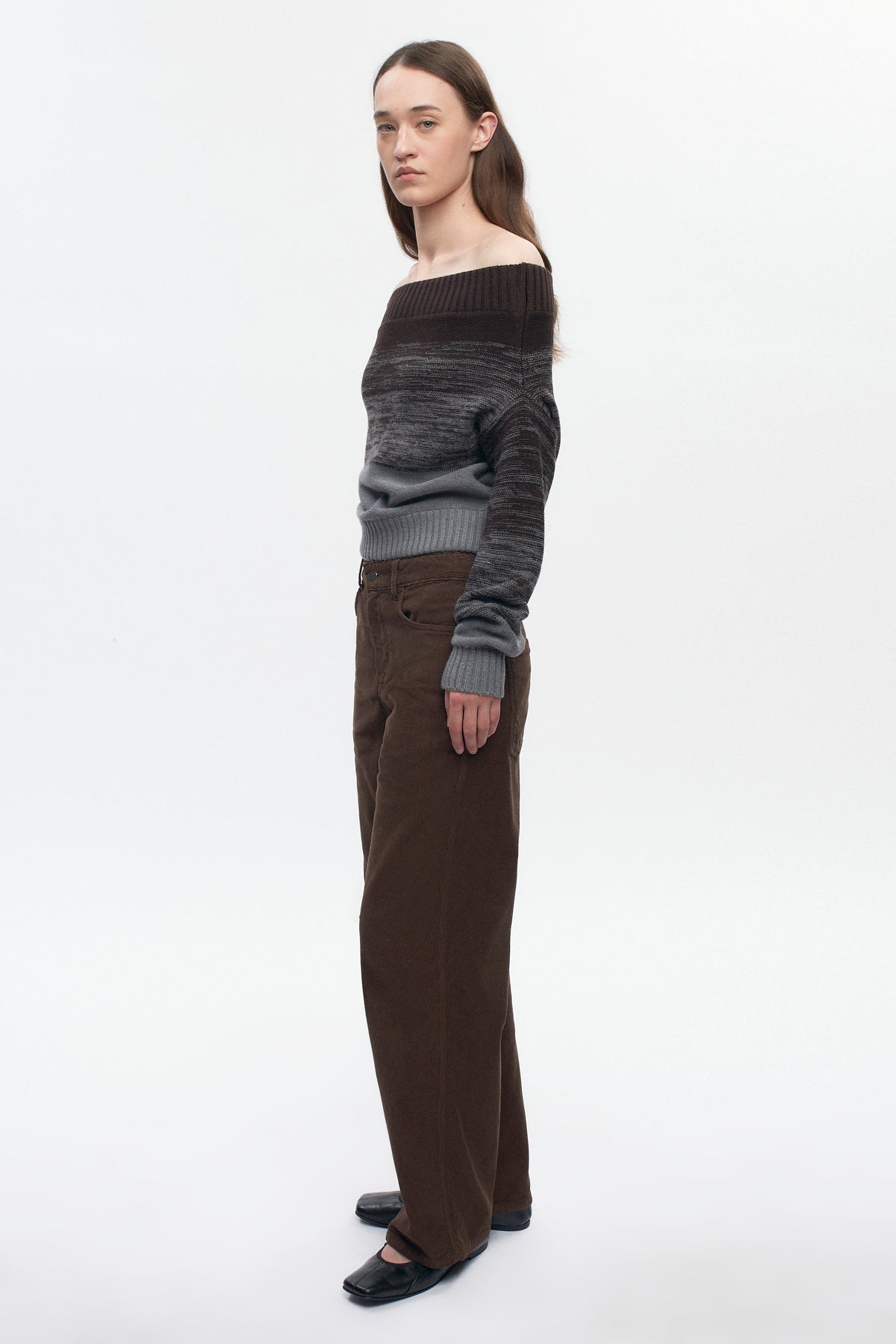 Le Pull Convertible en coffee Bean/Grey Melange