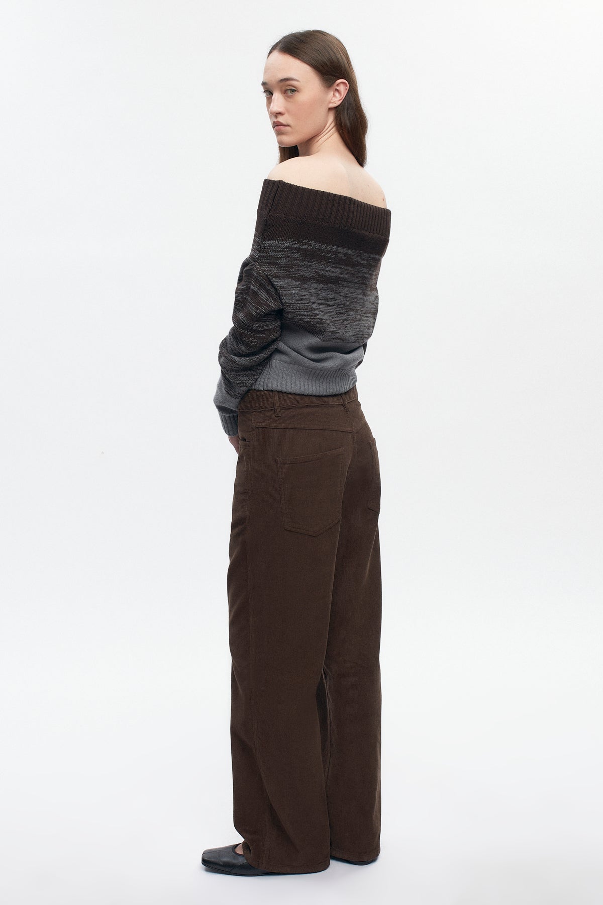 Le Pull Convertible en coffee Bean/Grey Melange
