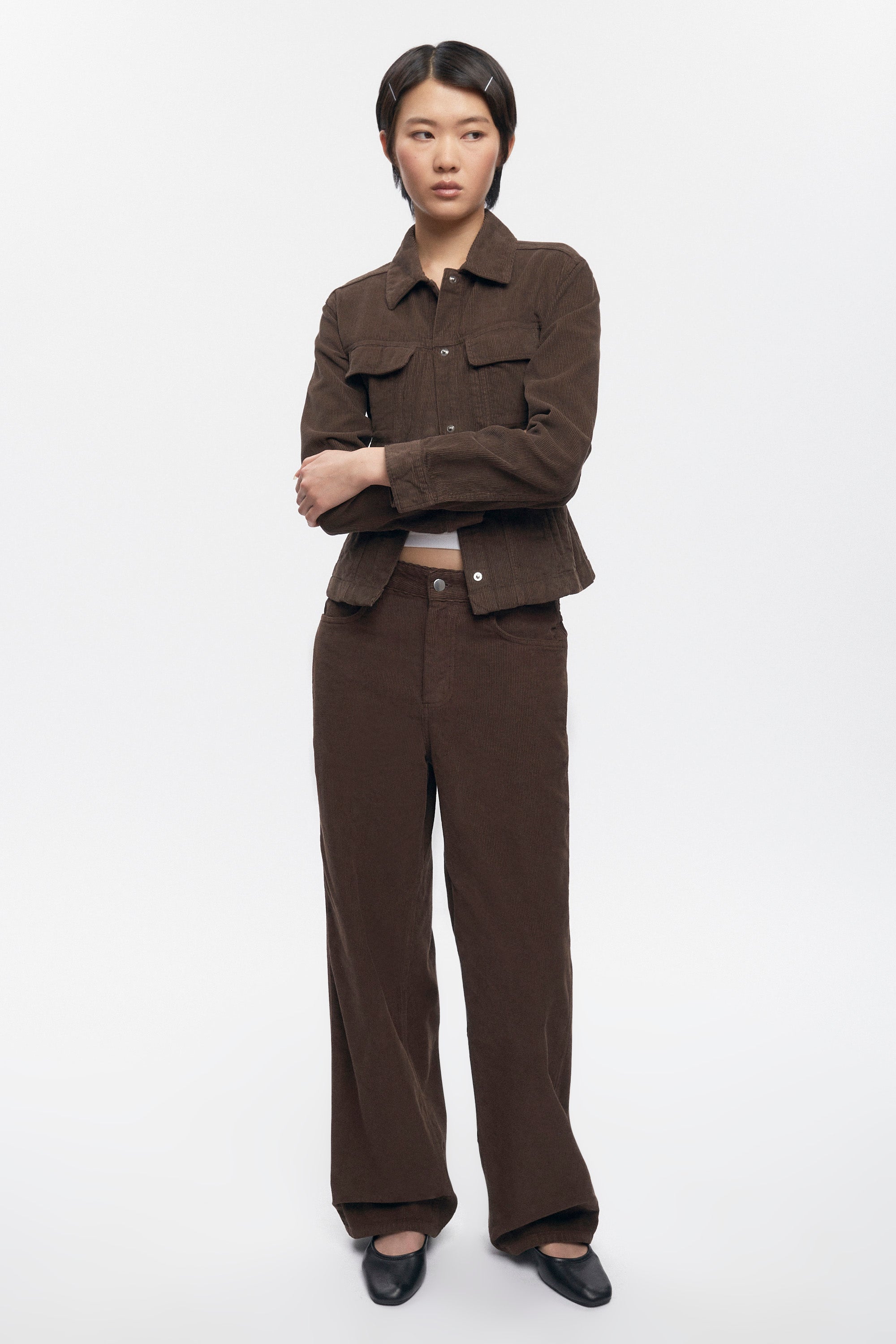 Women's Cord Taba Pant in Coffee Bean