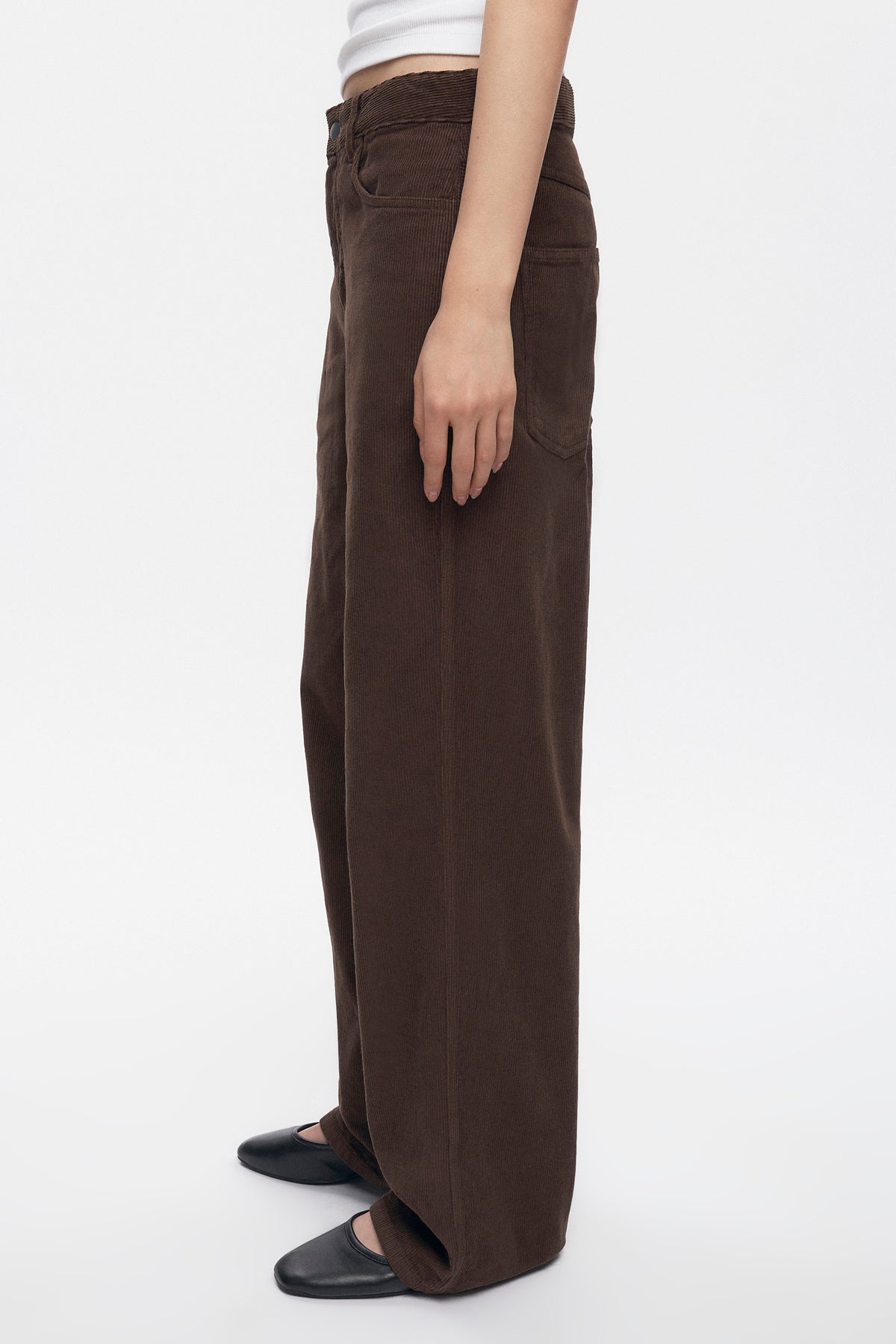 Pantalon en velours côtelé Taba pour femme en graine de café