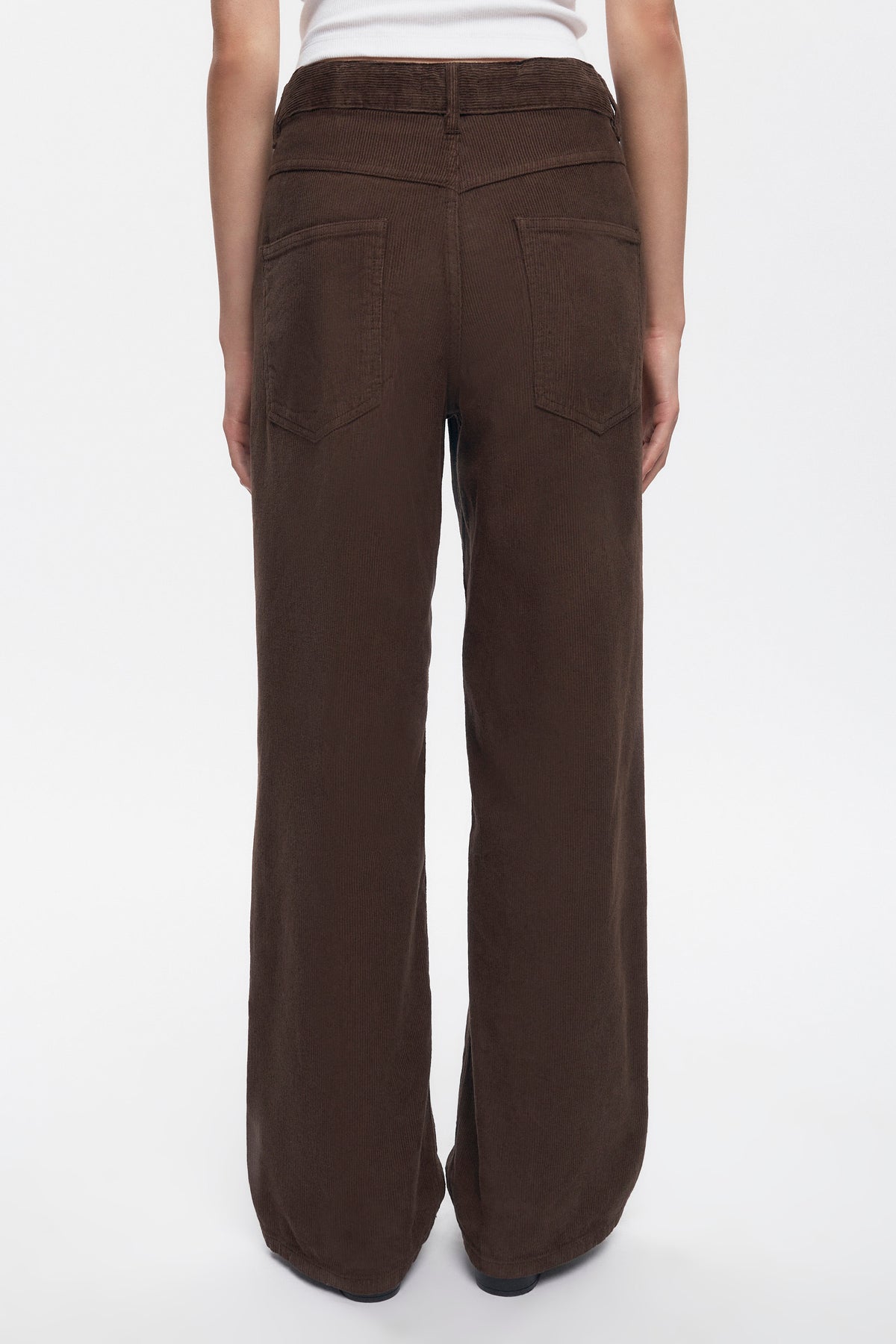 Pantalon en velours côtelé Taba pour femme en graine de café
