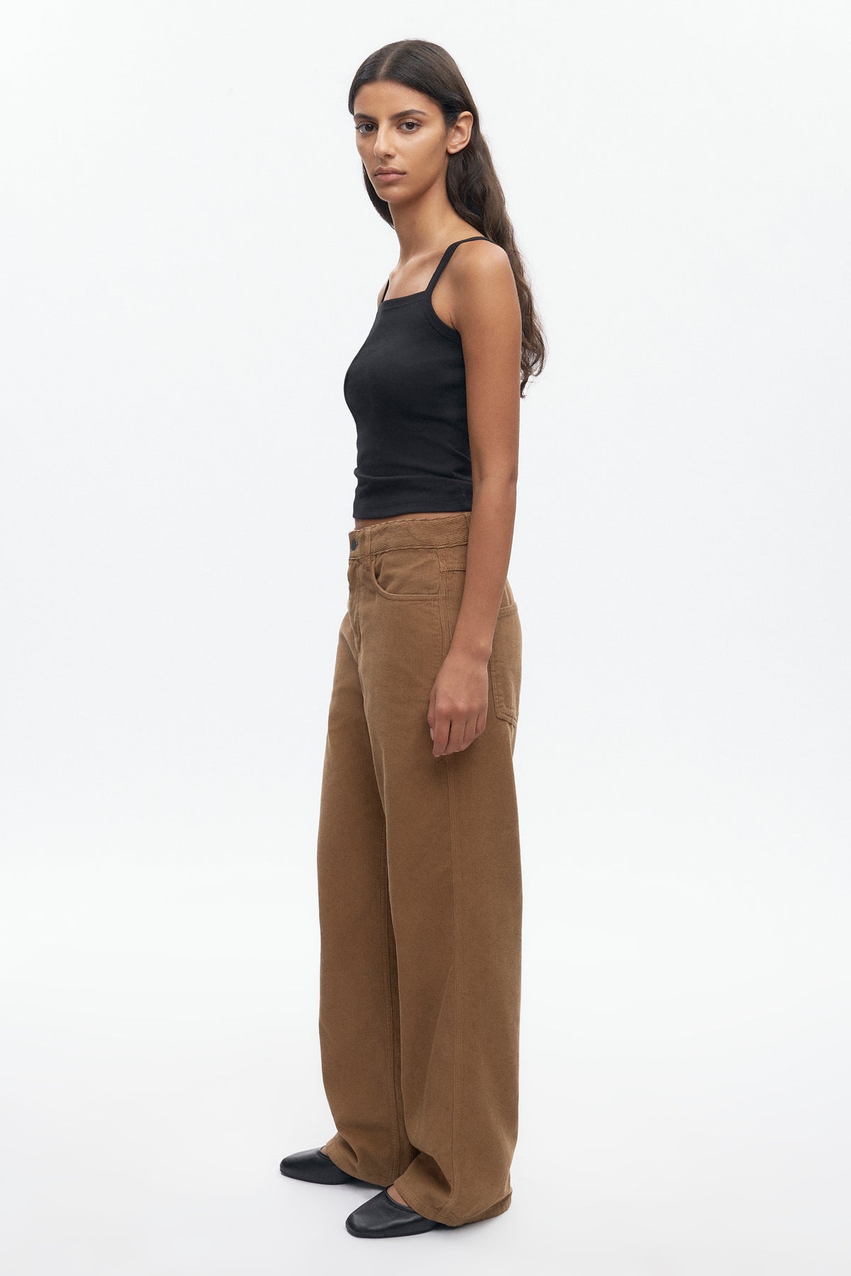 Pantalon en velours côtelé Taba pour femme en loutre