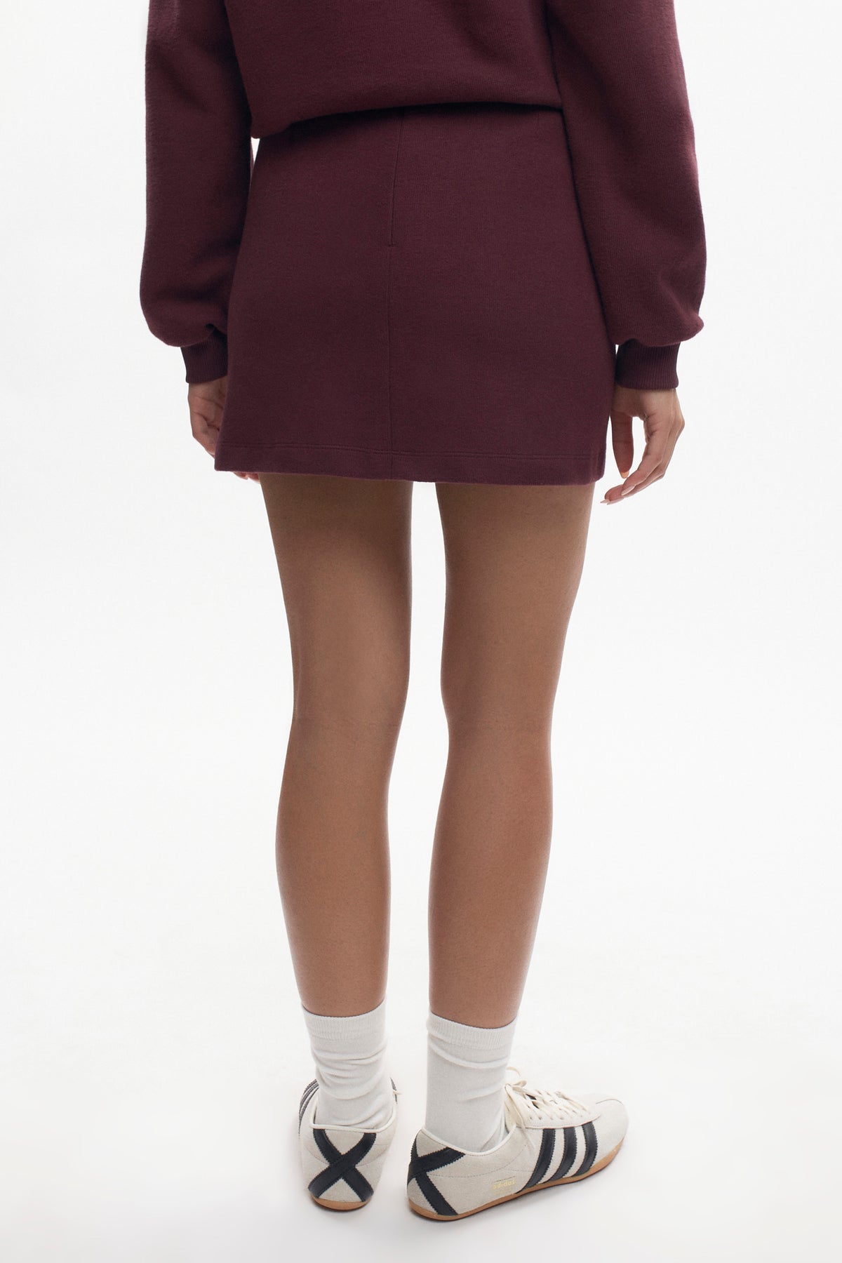 Mini-jupe confortable pour femmes en prune