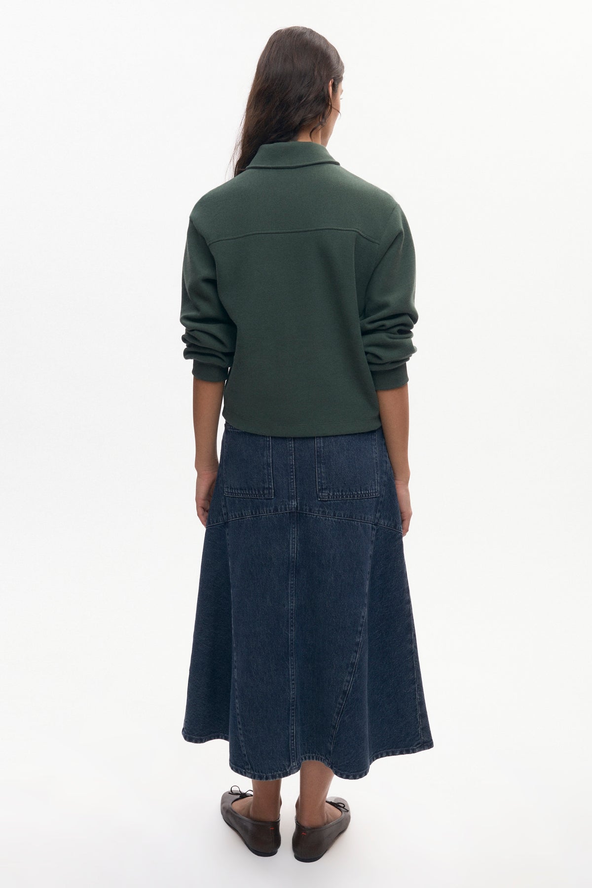 Polo Femme en rayures vert bouteille